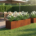 Hageblomsterpotte Rusten 80 x 20 x 20 cm Cortenstål
