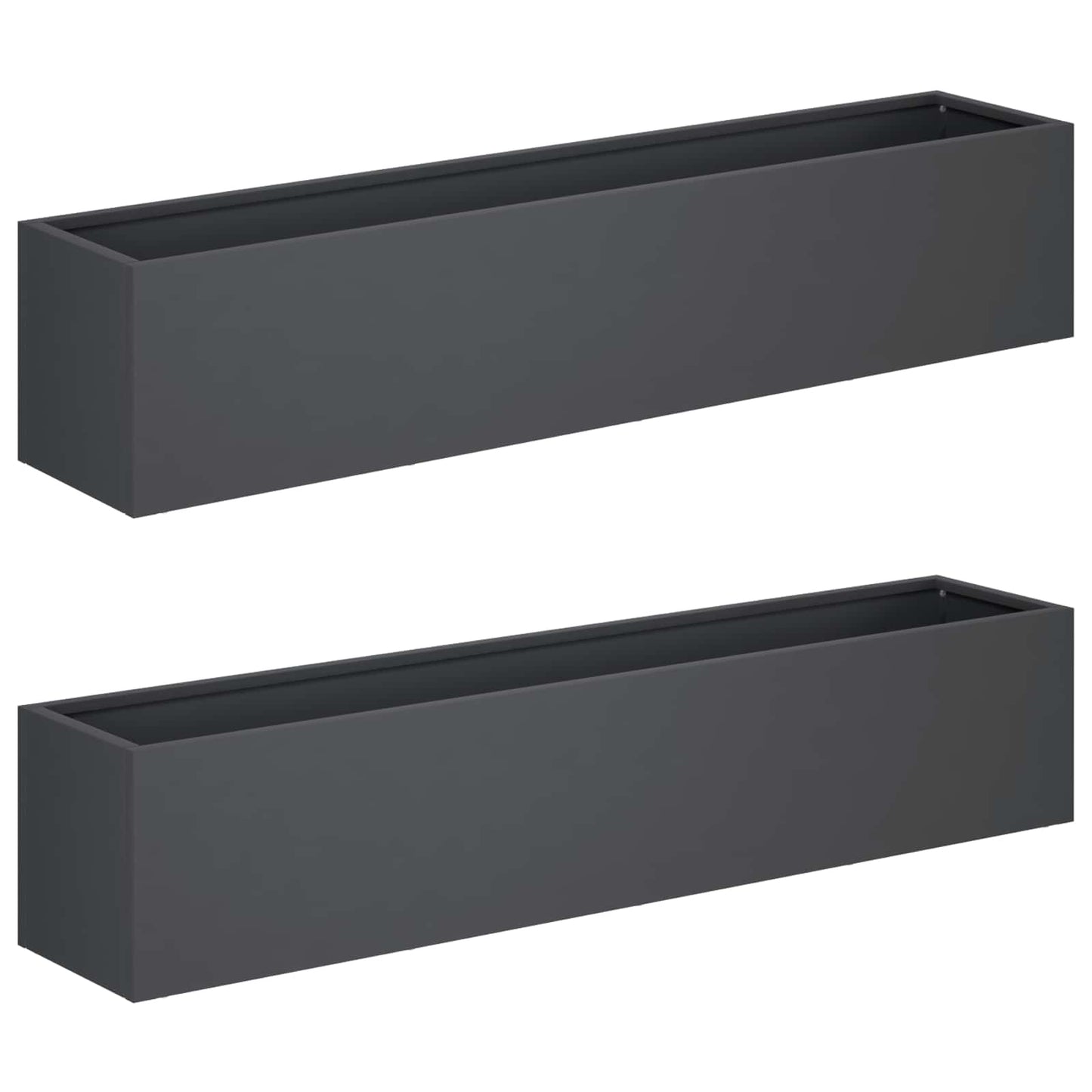 Hageblomsterpotte 2 stk. Antrasitt 100 x 20 x 20 cm