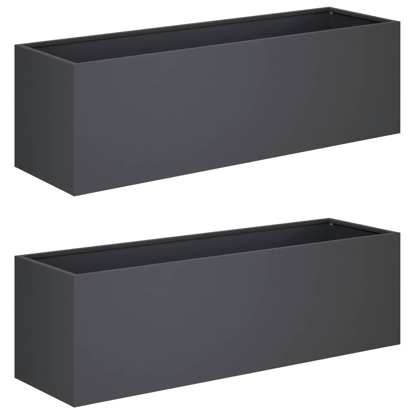 Hageblomsterpotte 2 stk. Antrasitt 80 x 30 x 30 cm