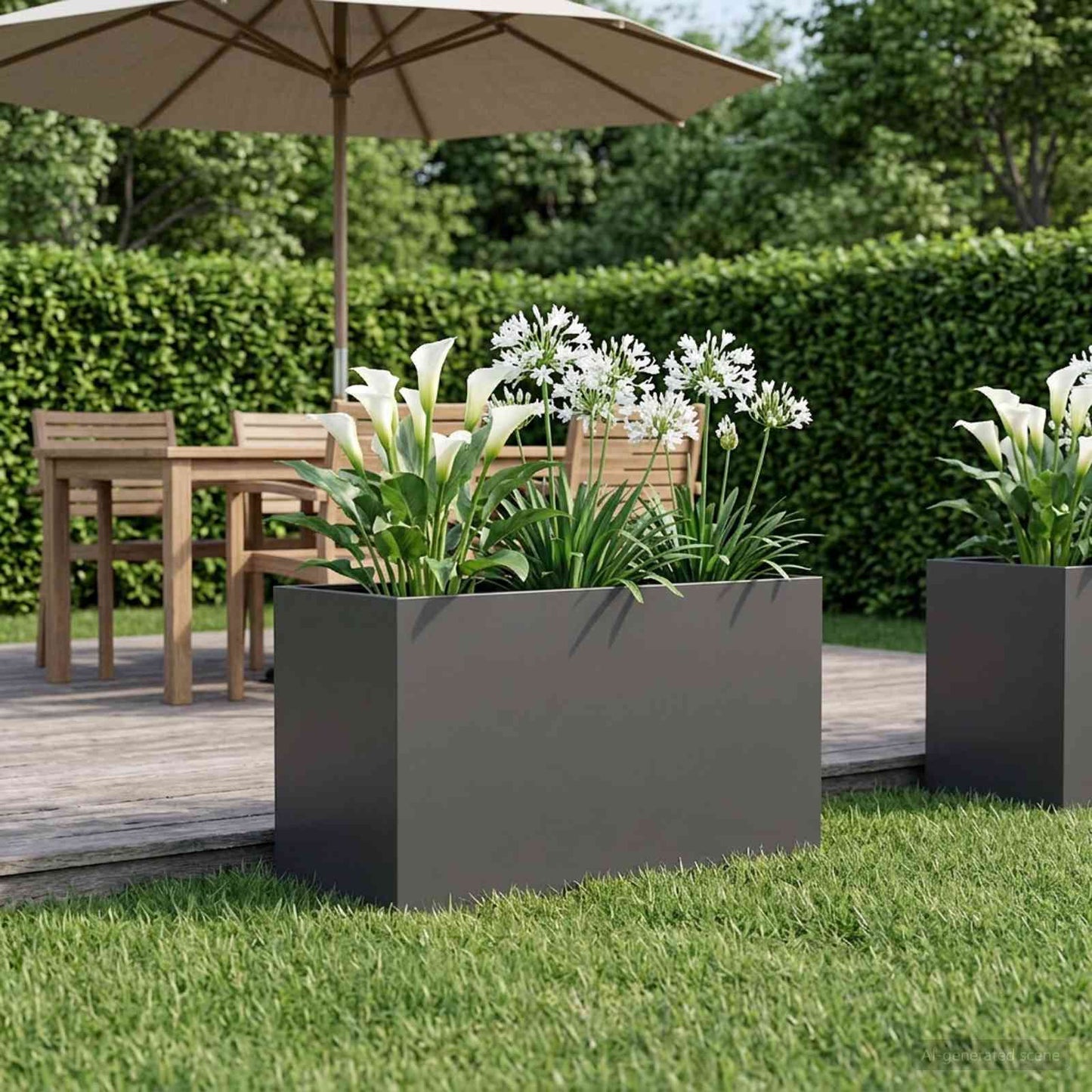 Hageblomsterpotte Svart 100 x 50 x 50 cm Kaldvalsestål