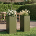 Hageblomsterpotte 2 stk. Olivengrønn 20 x 20 x 40 cm