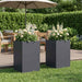 Hageblomsterpotte 2 stk. Antrasitt 30 x 30 x 40 cm