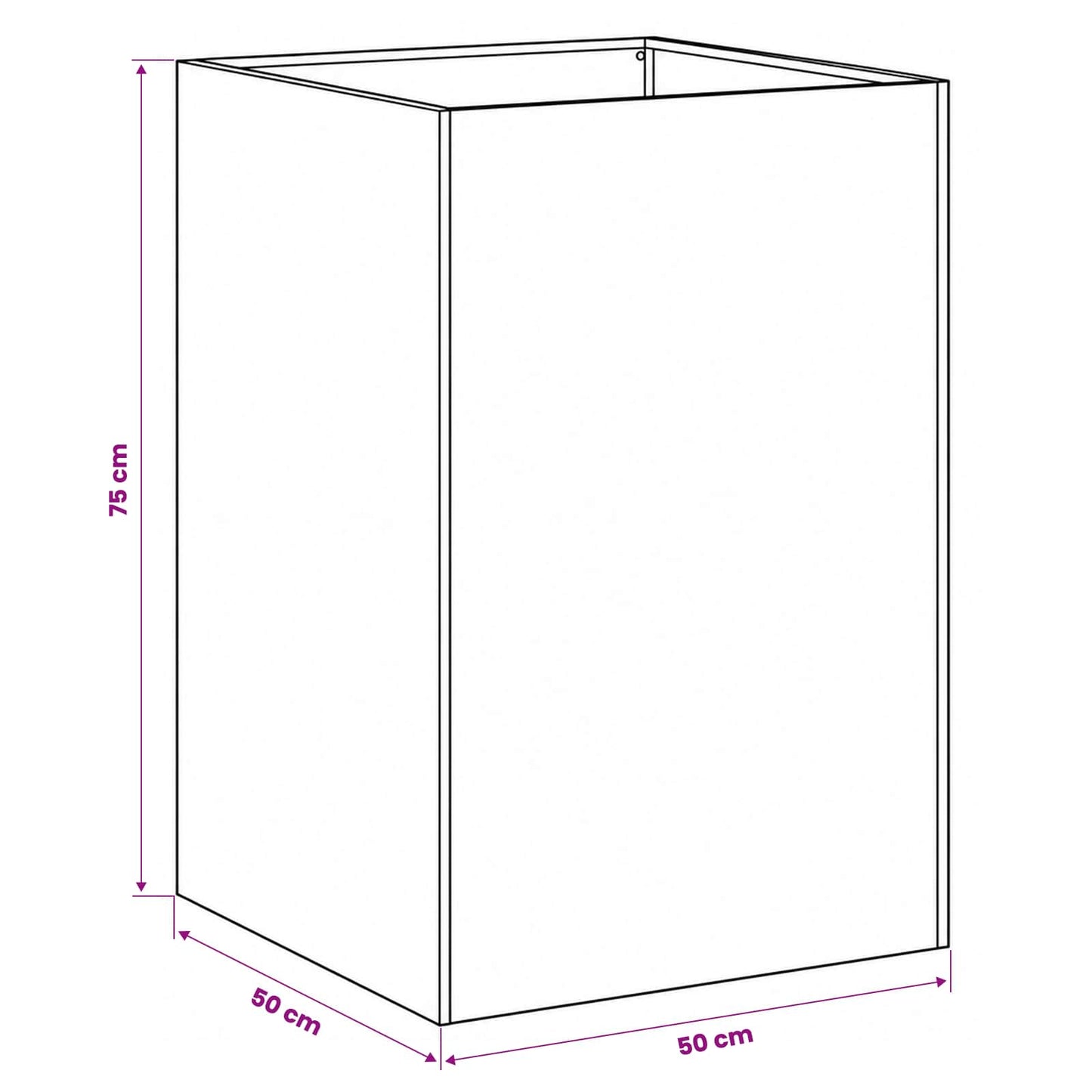 Hageblomsterpotte Olivengrønn 50 x 50 x 75 cm Kaldvalsestål