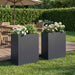Hageblomsterpotte 2 stk. Antrasitt 40 x 20 x 50 cm