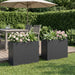 Hageblomsterpotte 2 stk. Antrasitt 50 x 20 x 40 cm