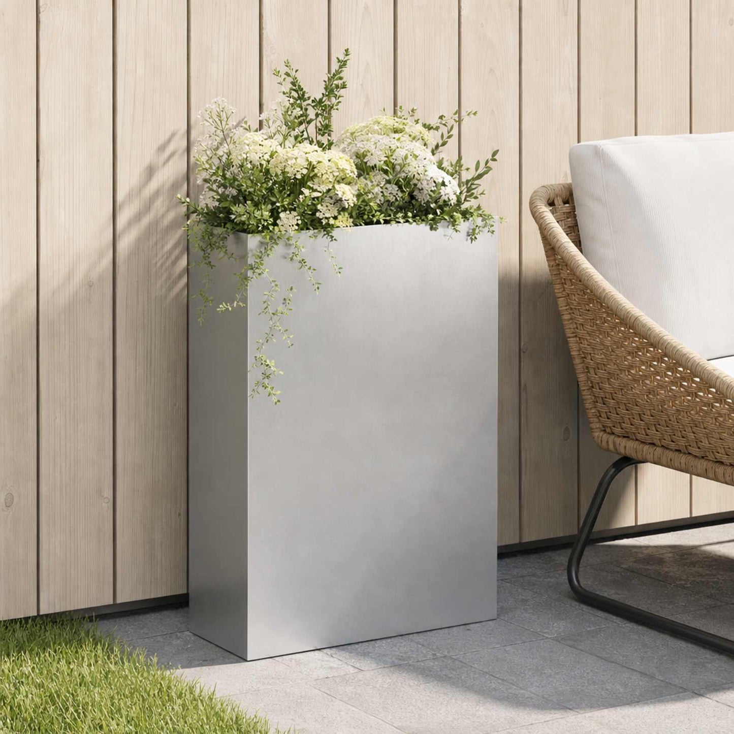 Hageblomsterpotte Sølv 50 x 20 x 75 cm Rustfritt stål