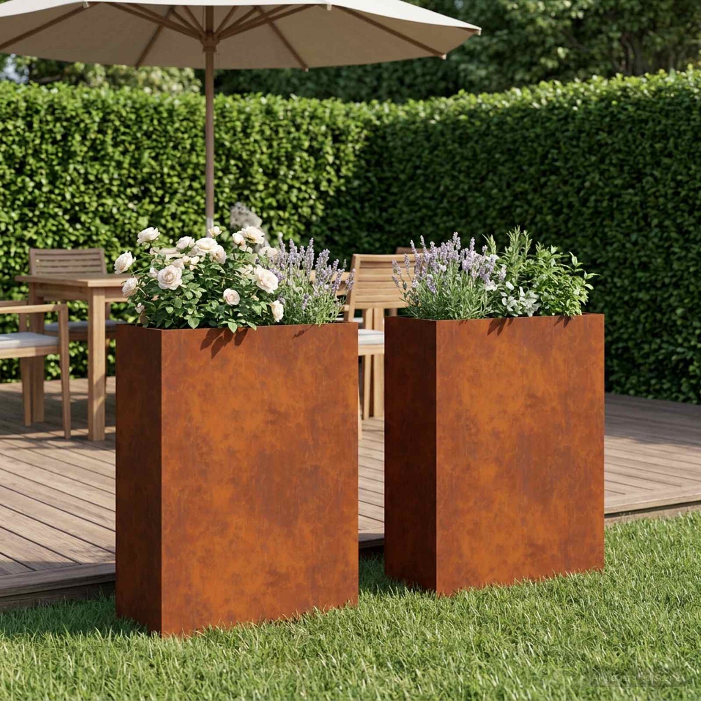 Hageblomsterpotte 2 stk. Rusten 50 x 20 x 75 cm Cortenstål