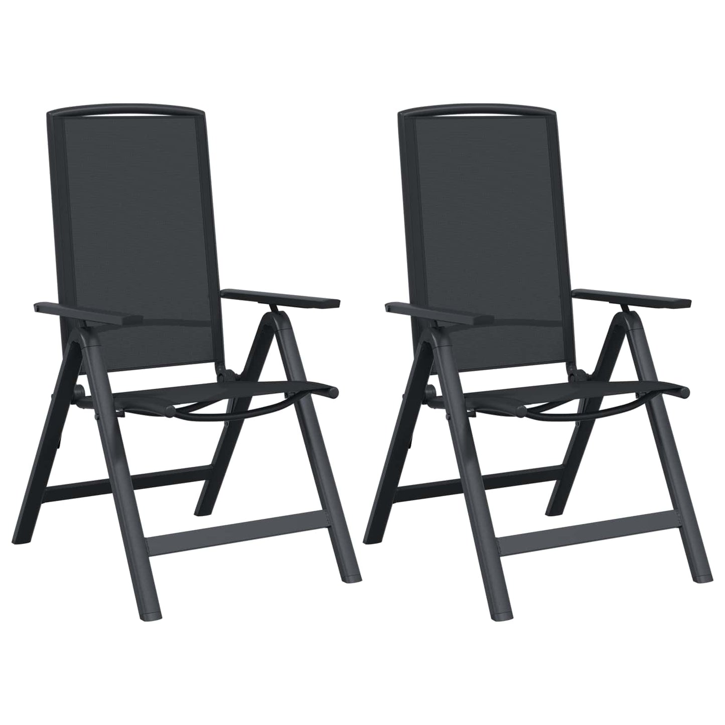 Recliner Hage Stoler 2 pcs Svart 58 x 71 x 112 cm Textilene
