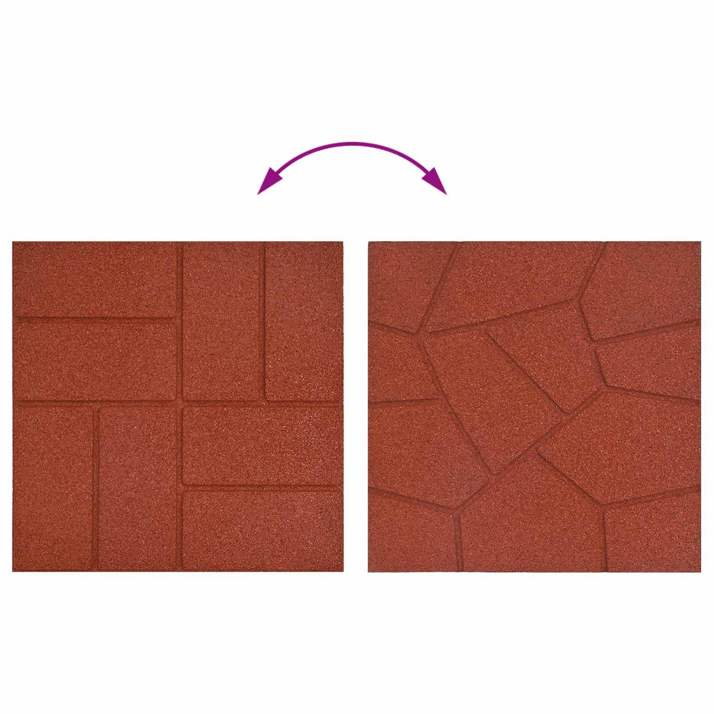 Stepping Stone 6 pcs Rød 40,5 x 40,5 x 2 cm Gummi