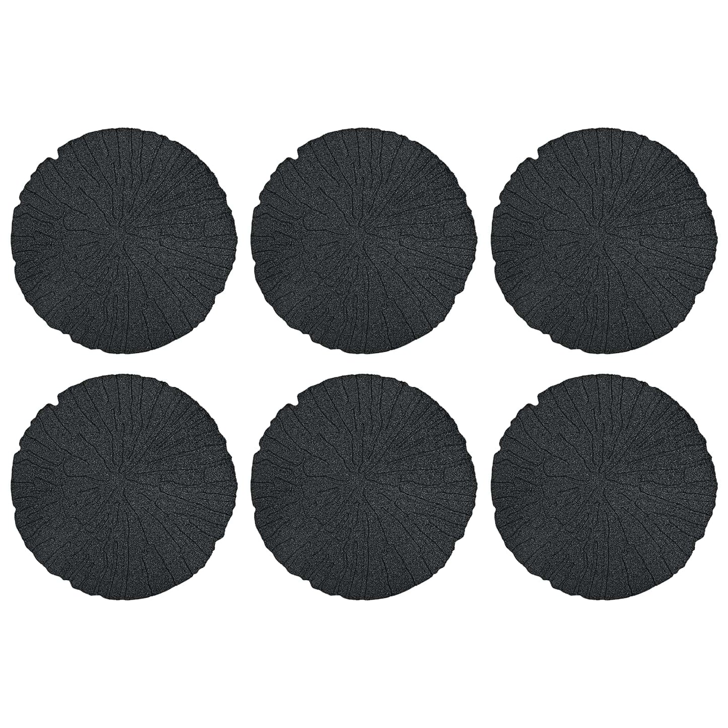Stepping Stone 6 pcs Svart Ø 45 x 1,8 cm Gummi