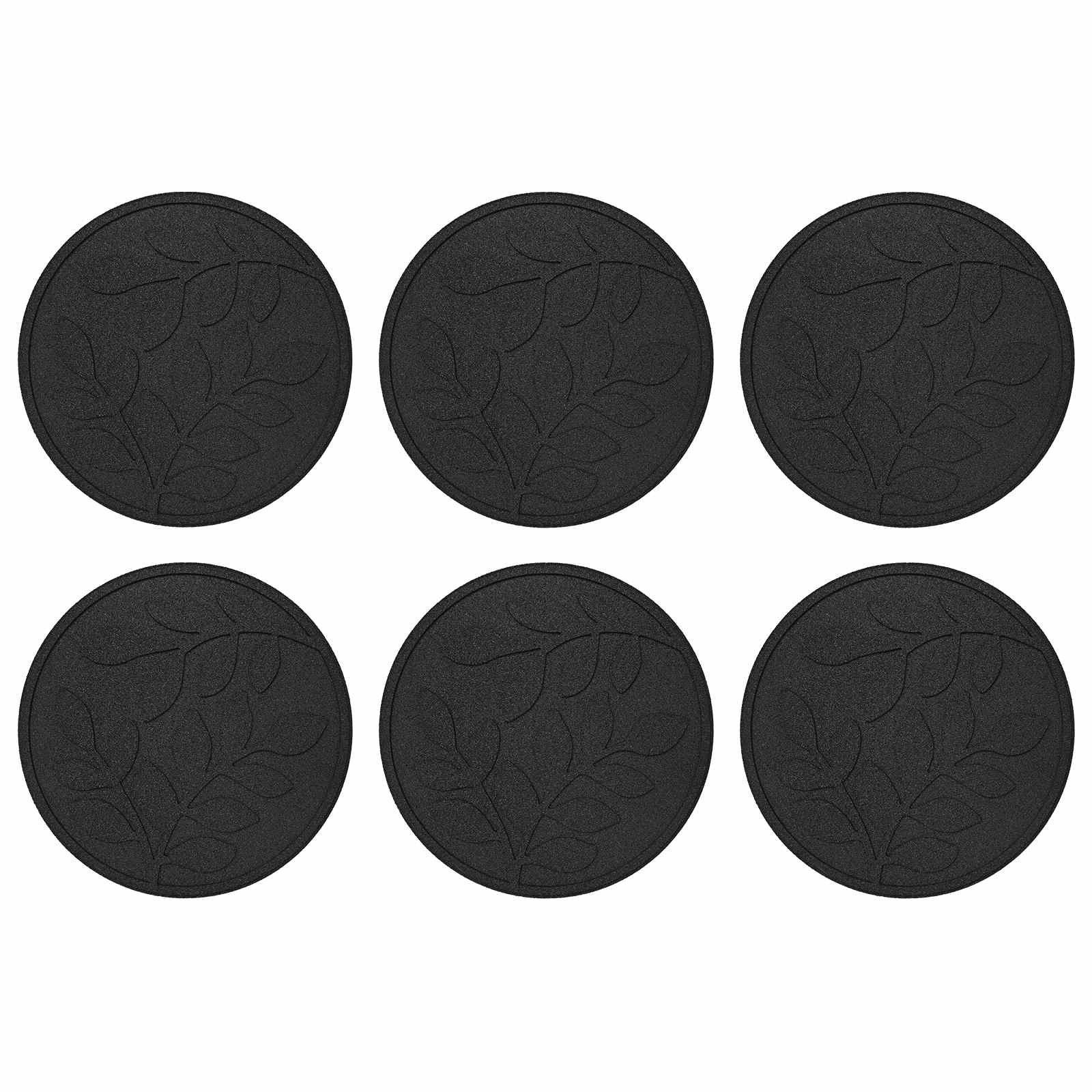 Stepping Stone 6 pcs Svart Ø 44 x 2 cm Gummi vidaXL