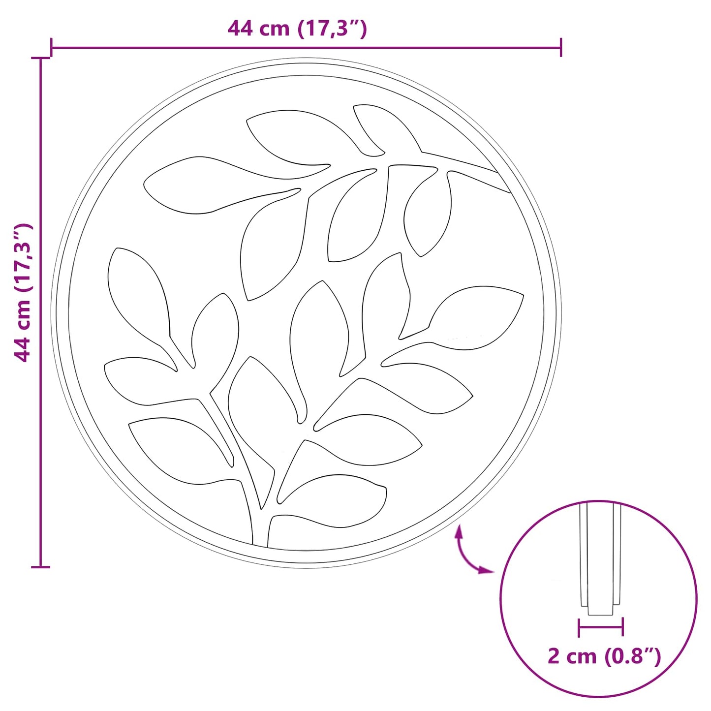 Stepping Stone 6 pcs Svart Ø 44 x 2 cm Gummi vidaXL