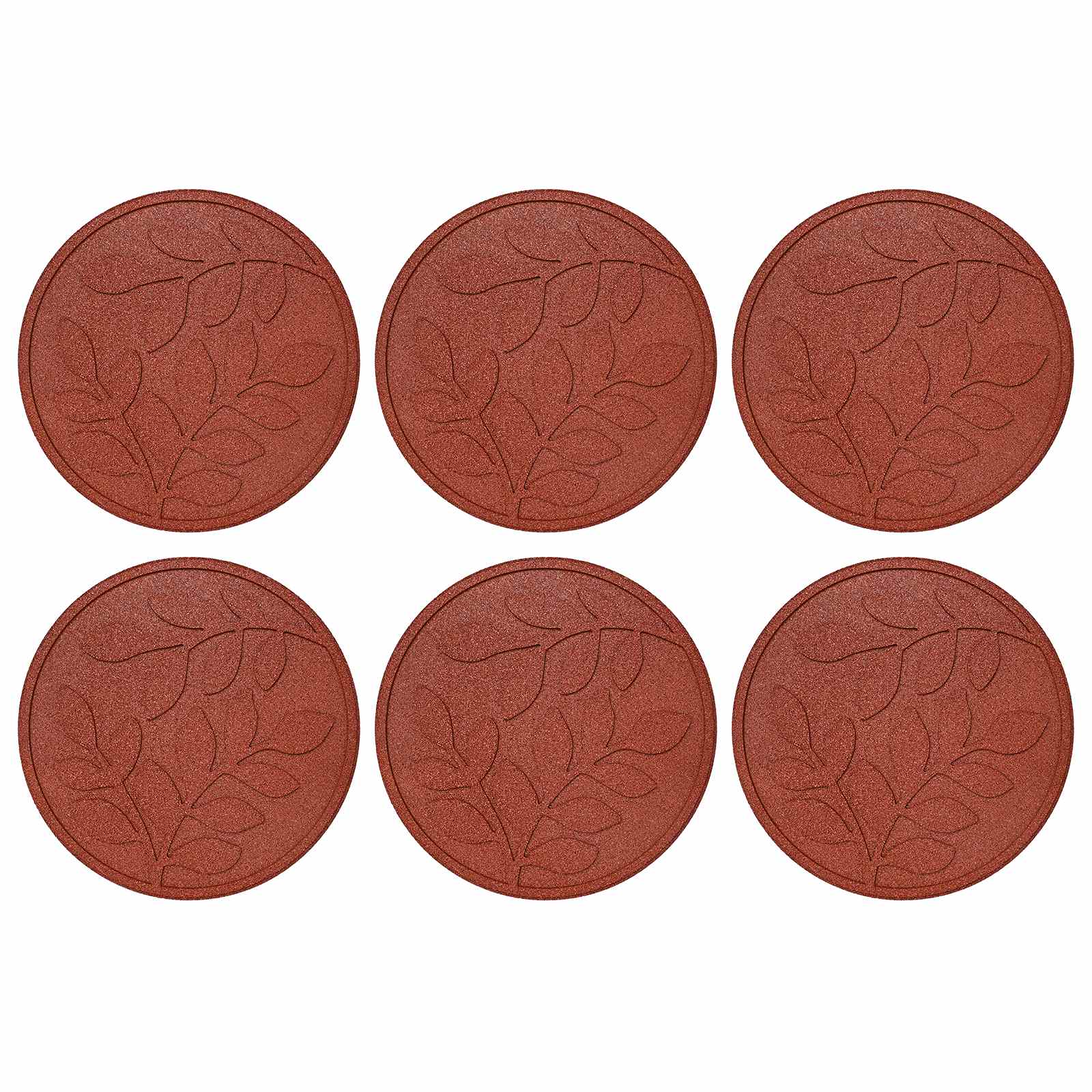 Stepping Stone 6 pcs Rød Ø 44 x 2 cm Gummi vidaXL