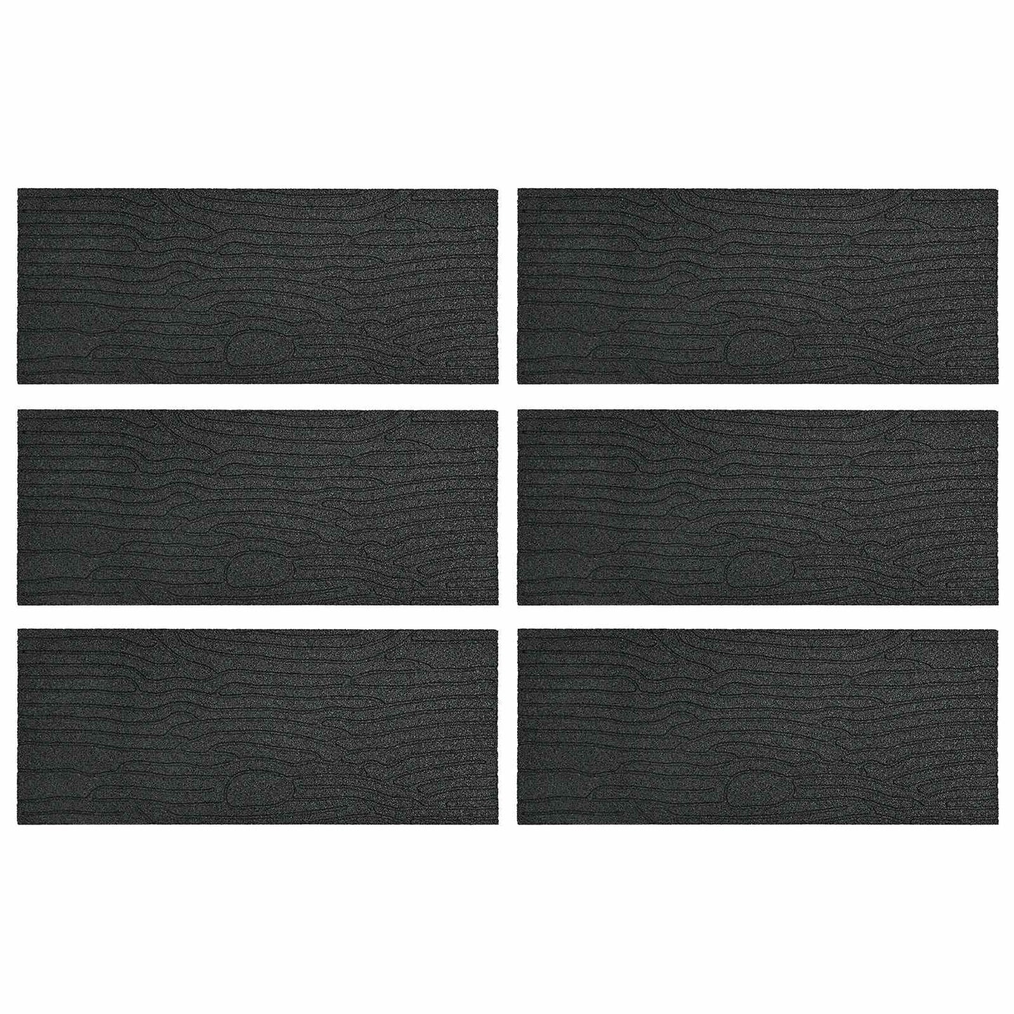 Stepping Stone 6 pcs Svart 60,5 x 25 x 2 cm Gummi vidaXL