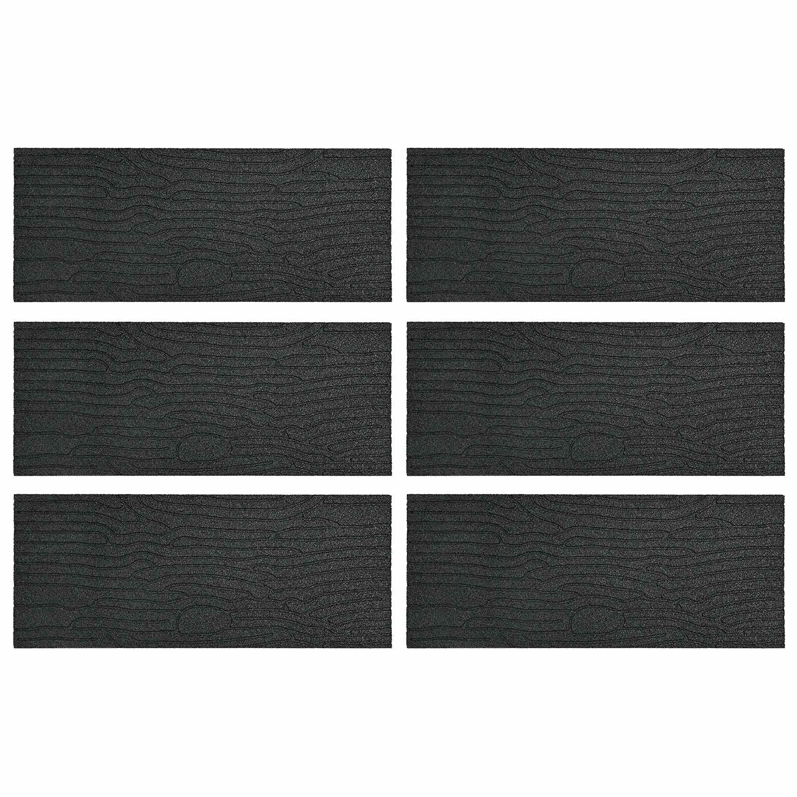 Stepping Stone 6 pcs Svart 60,5 x 25 x 2 cm Gummi vidaXL