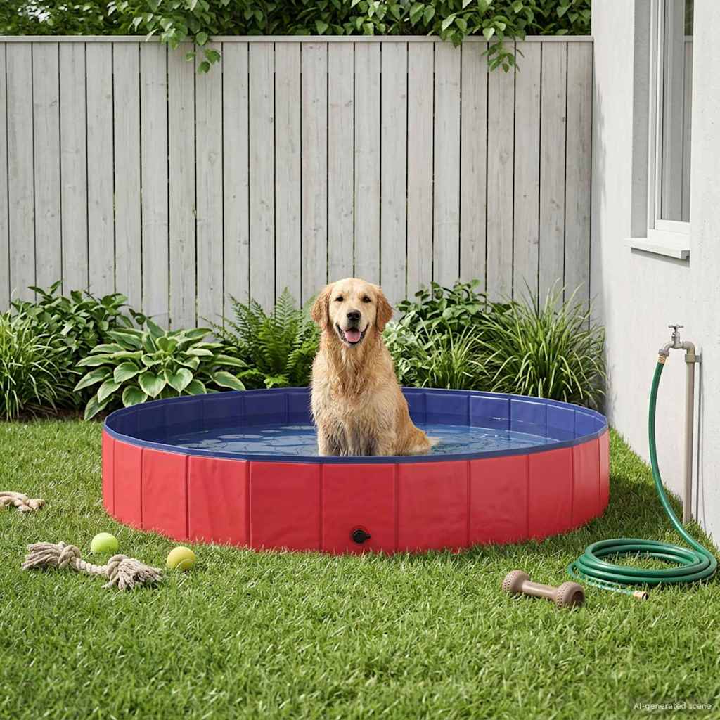 Hundebasseng Rød Ø200 x 30 cm Tykk PVC