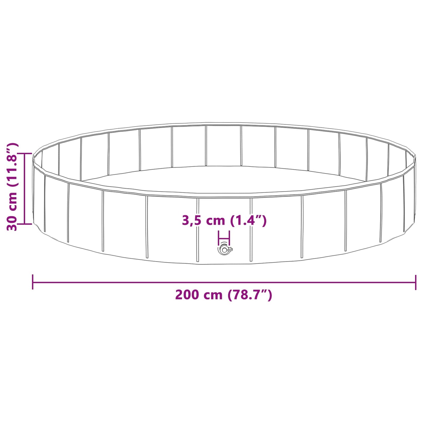 Hundebasseng Rød Ø200 x 30 cm Tykk PVC