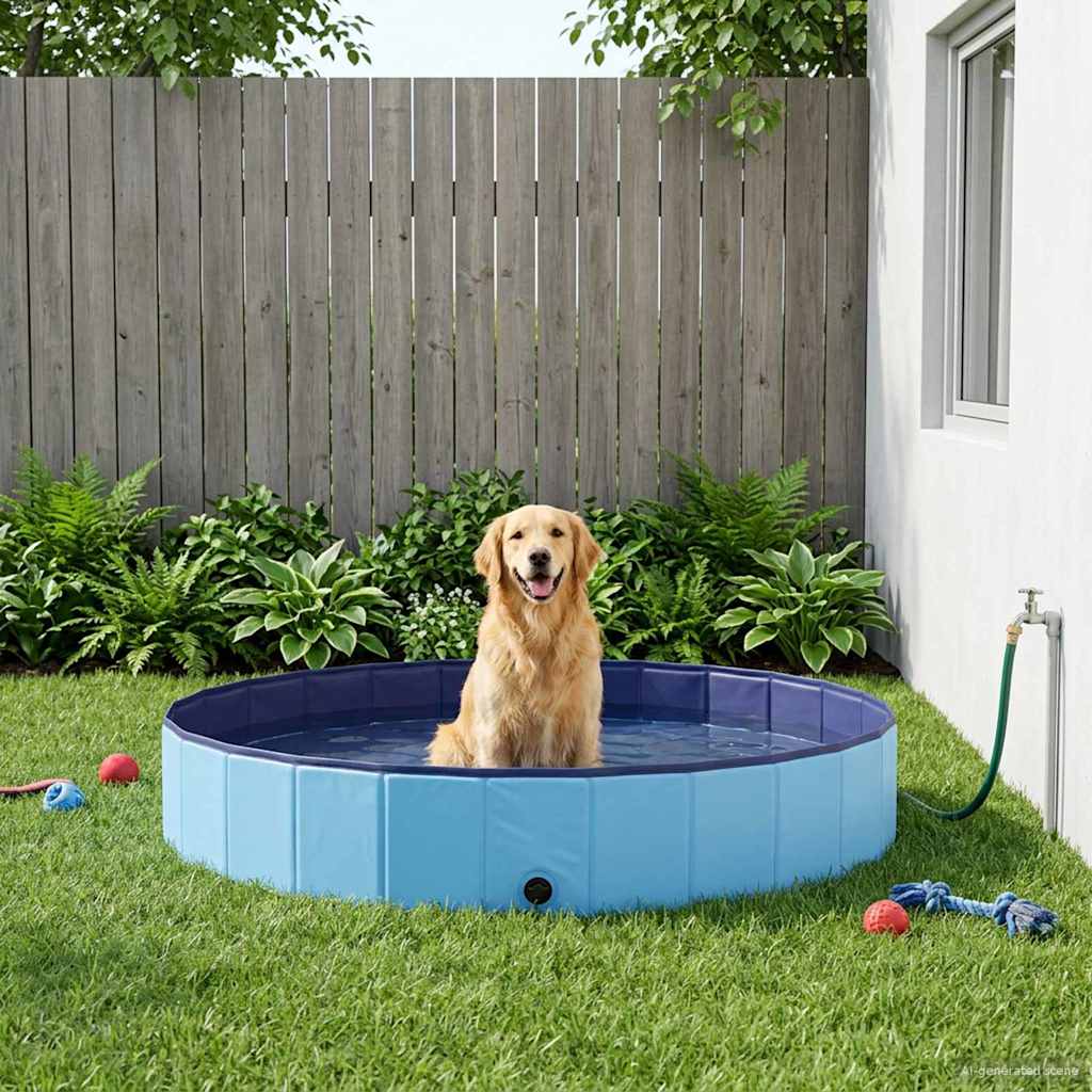 Hundebasseng Ø300 x 38 cm Tykk PVC Blå
