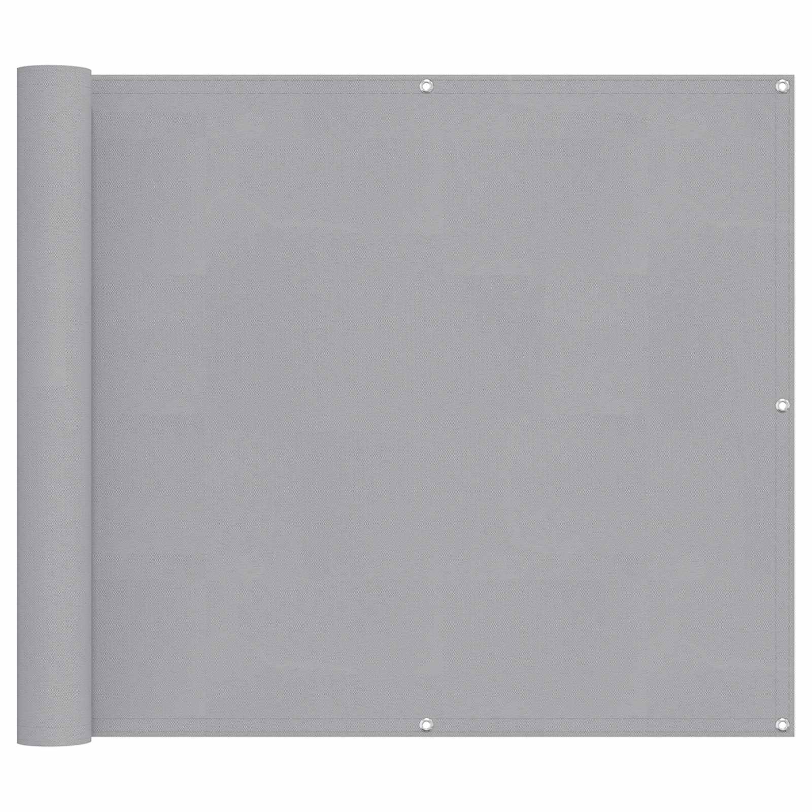 Balkong Skjerm Lysegrå 100 x 400 cm Oxford Stoff vidaXL