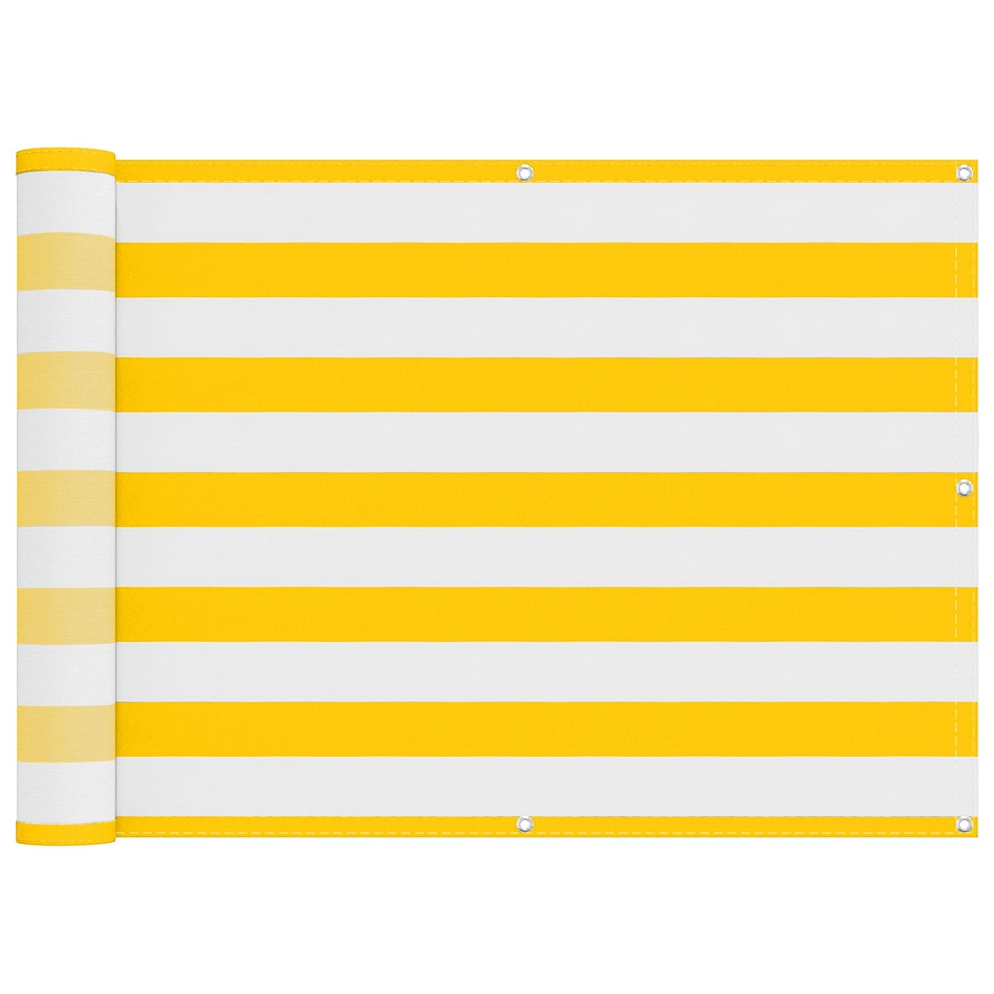 Balkong Skjerm Gul og hvit 75 x 200 cm PU-belagt oxford alu