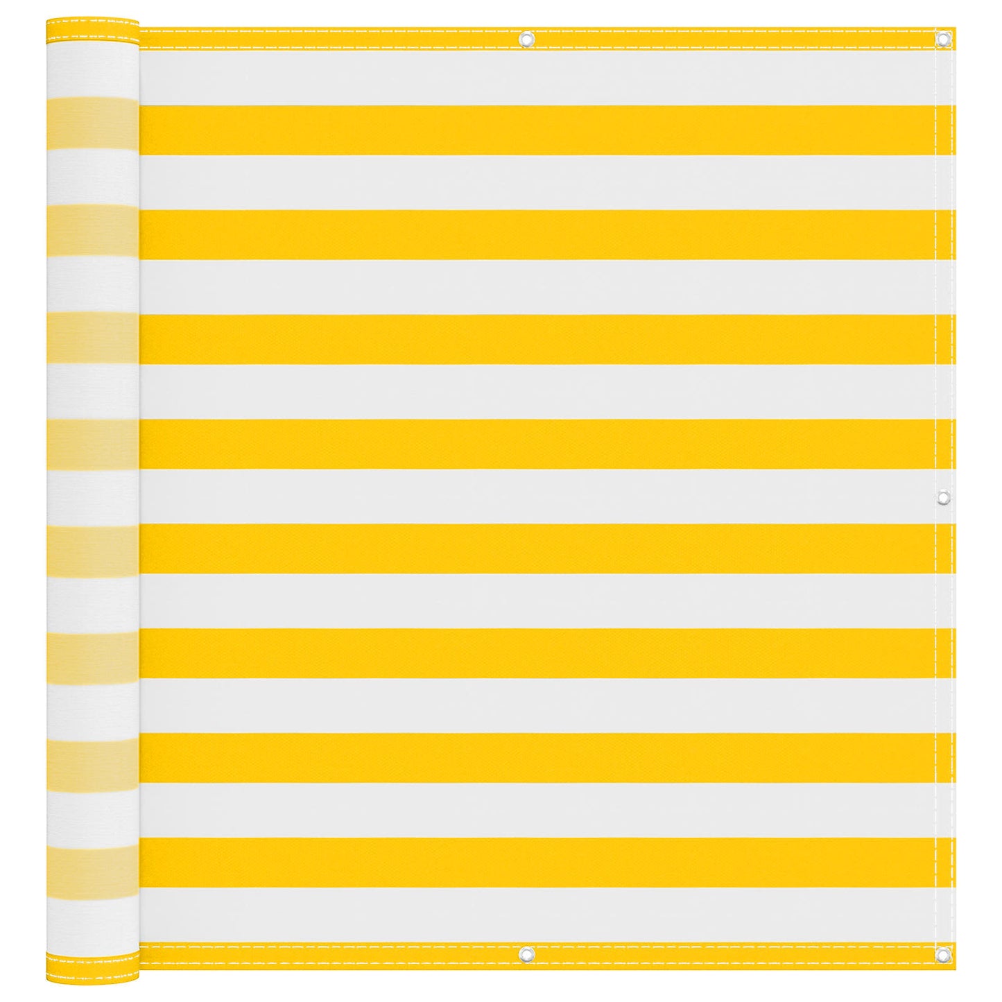 Balkong Skjerm Gul og hvit 110 x 800 cm Oxford Stoff