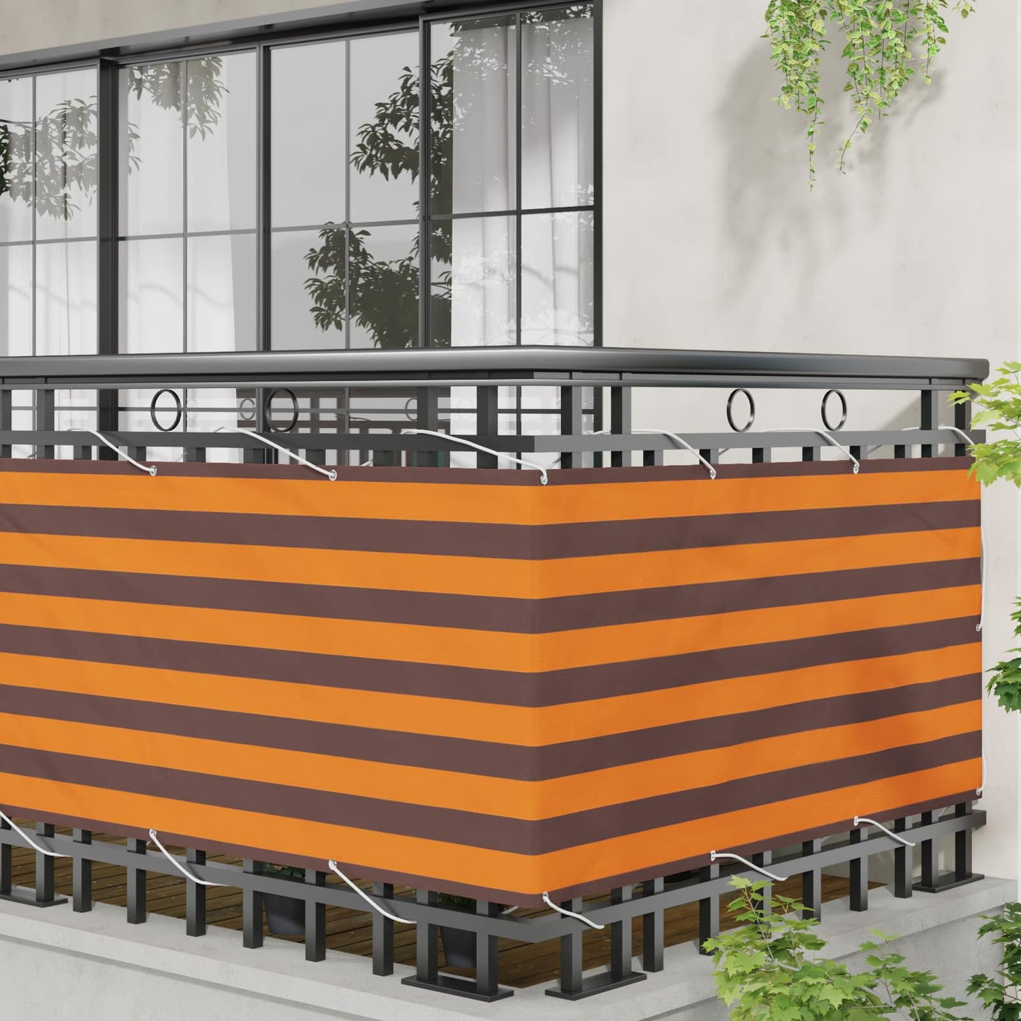 Balkong Skjerm Oransje og Brunt 75 x 200 cm