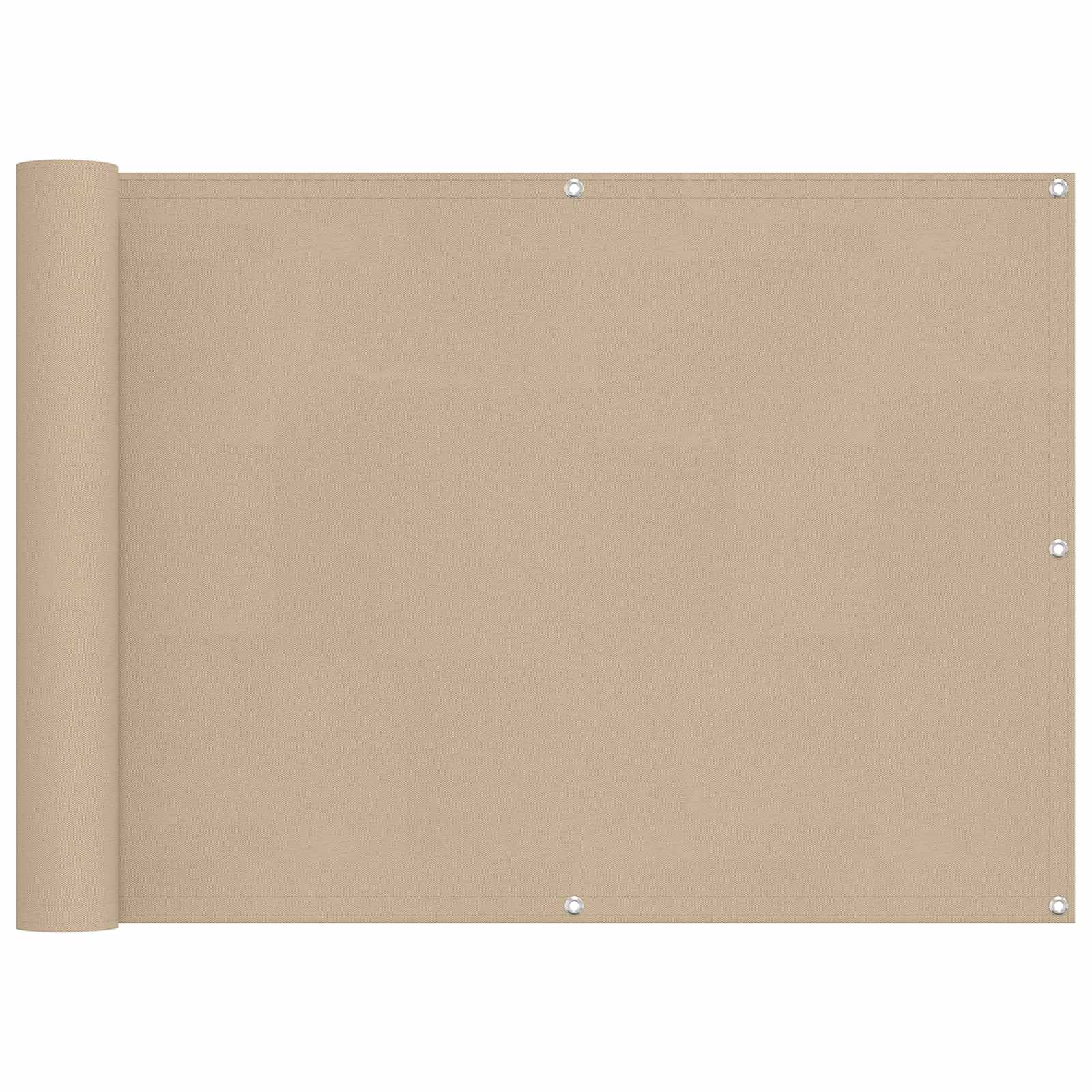 Balkong Skjerm Beige 75 x 200 cm PU-belagt oxford alu vidaXL