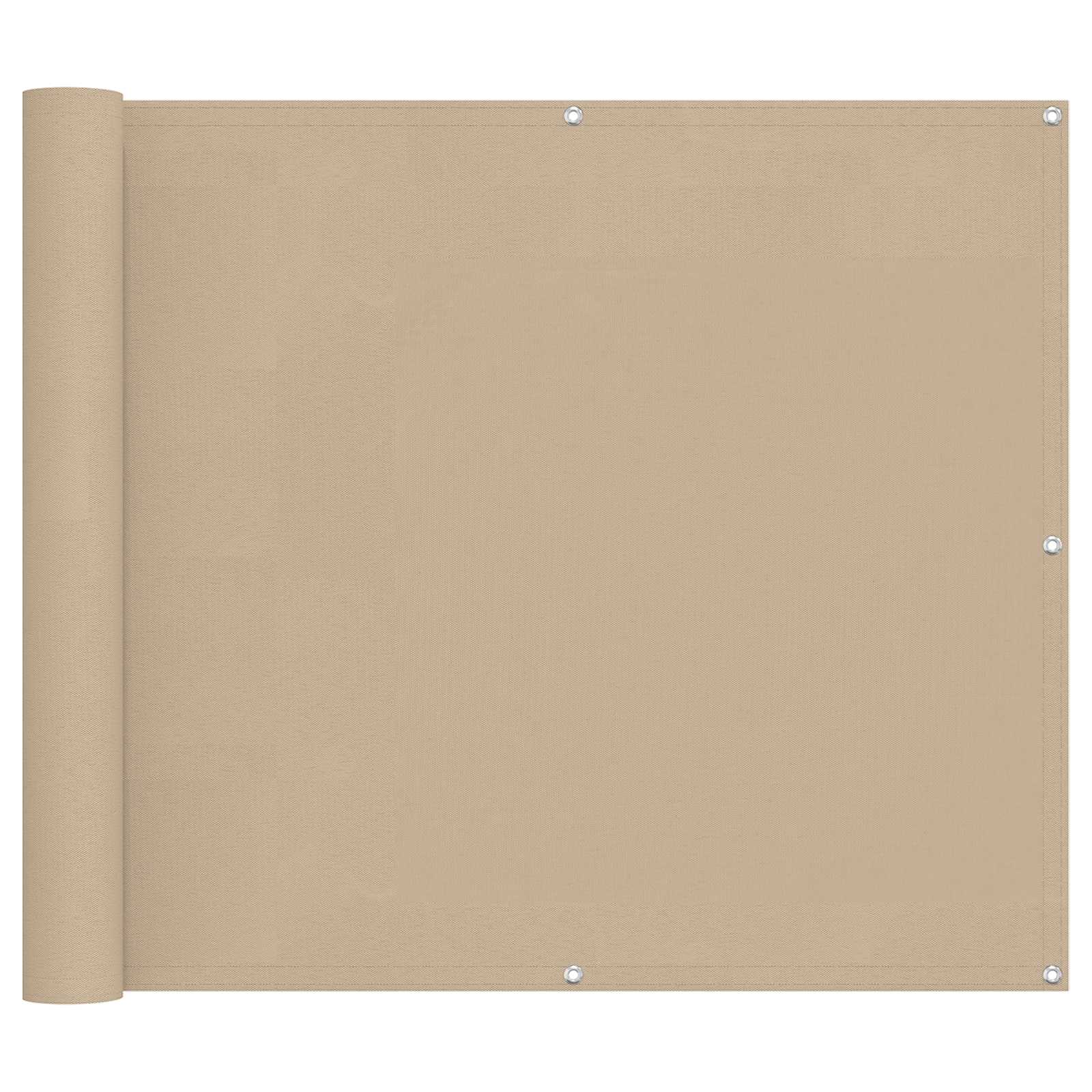 Balkong Skjerm Beige 100 x 400 cm Oxford Stoff vidaXL