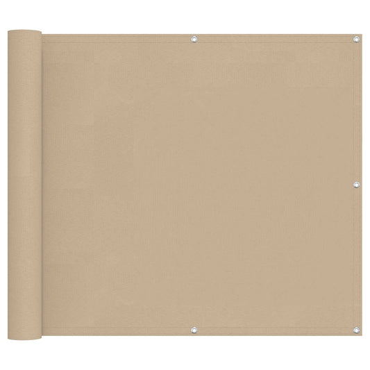 Balkong Skjerm Beige 100 x 600 cm Oxford Stoff vidaXL