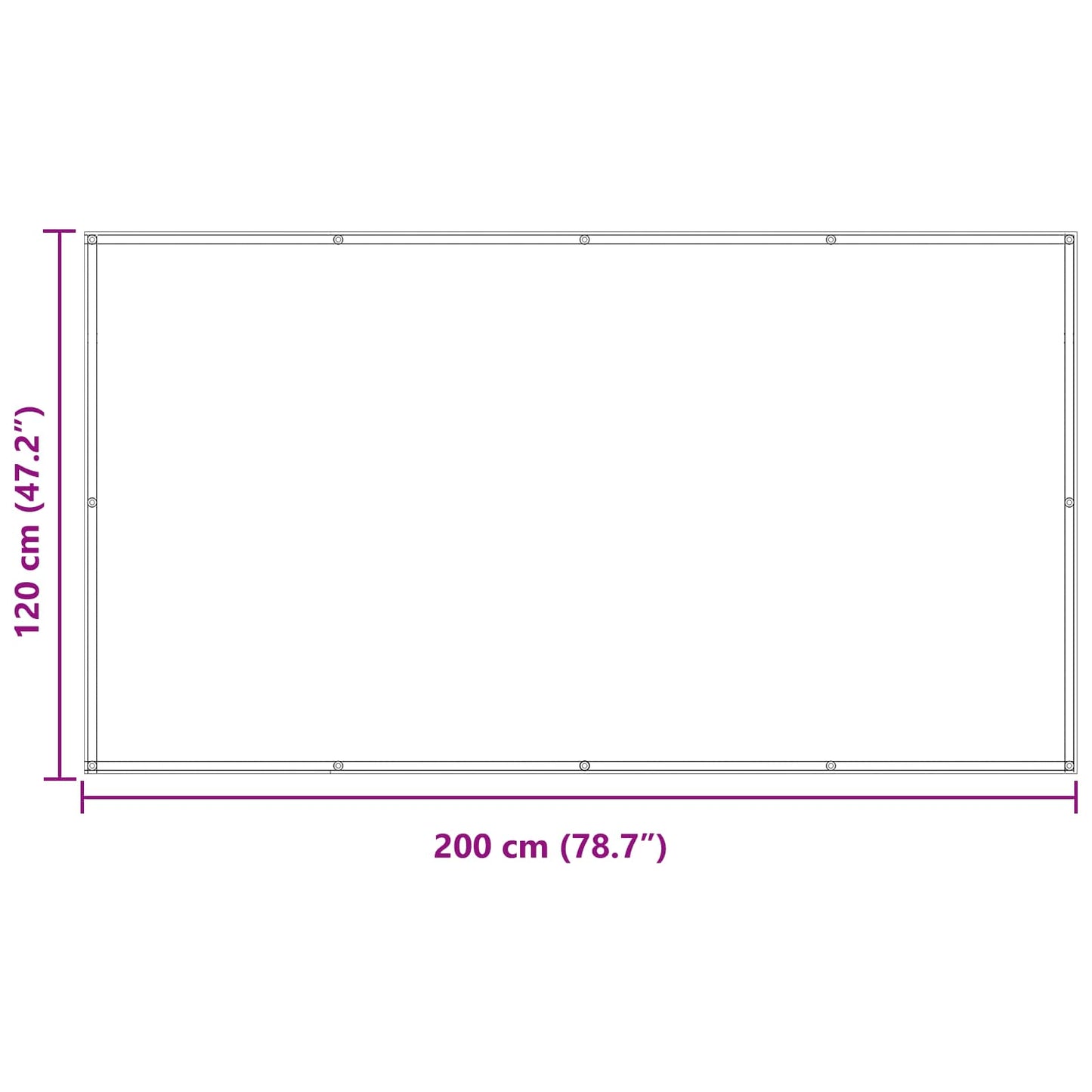 Balkong Skjerm 120 x 200 cm PU-belagt oxford alu