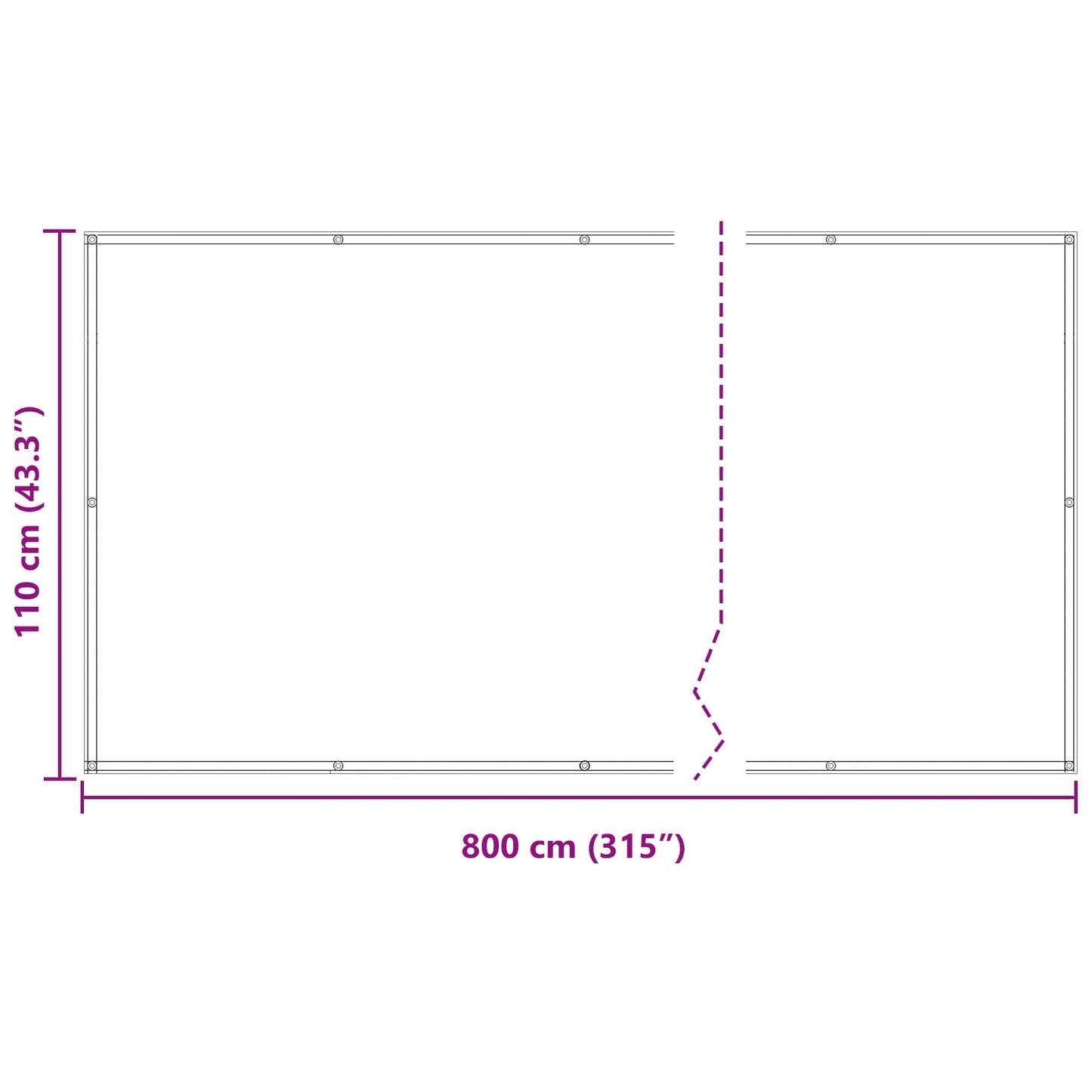 Balkong Skjerm Terrakotta 110 x 800 cm Oxford Stoff