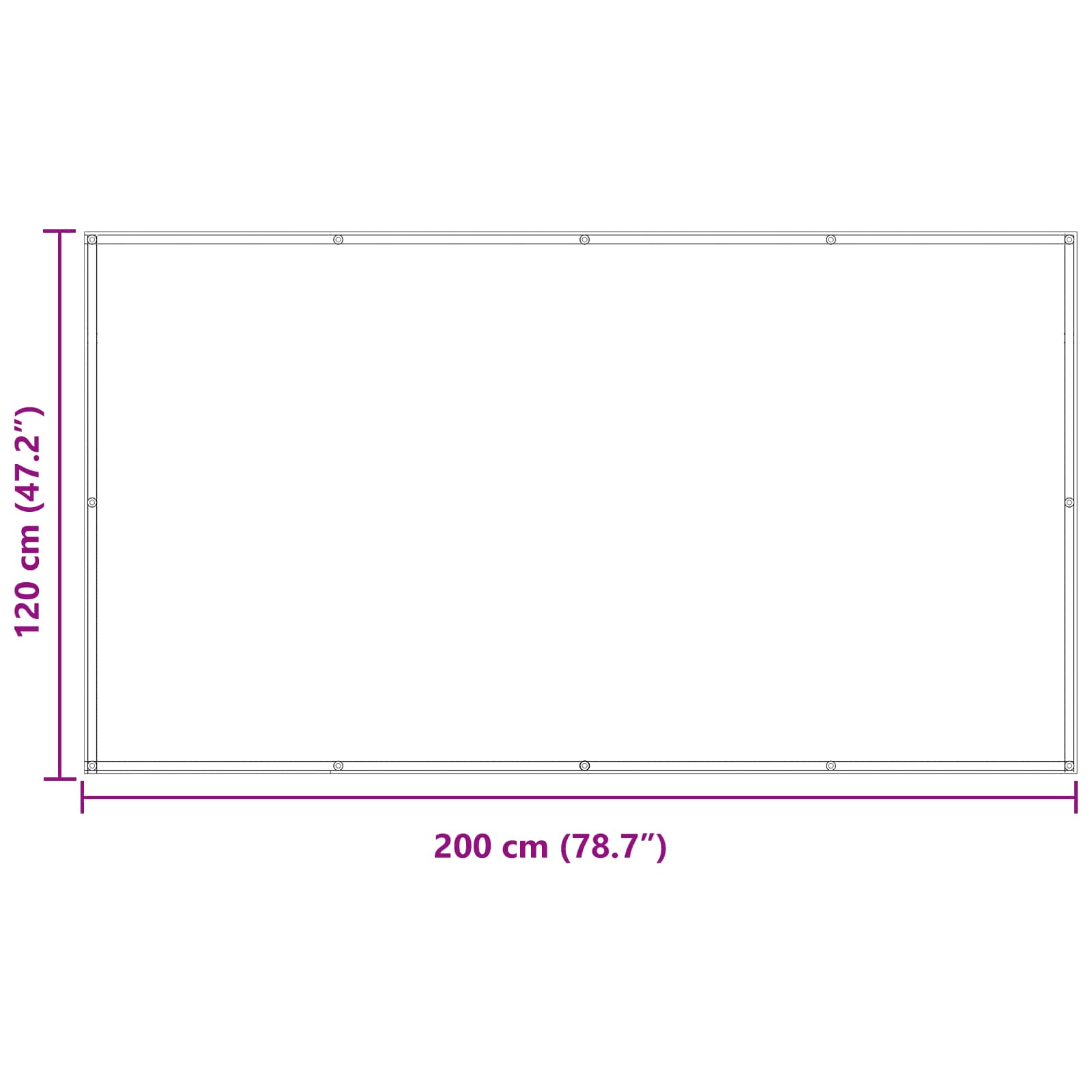Balkong Skjerm Blå 120 x 200 cm PU-belagt oxford alu vidaXL