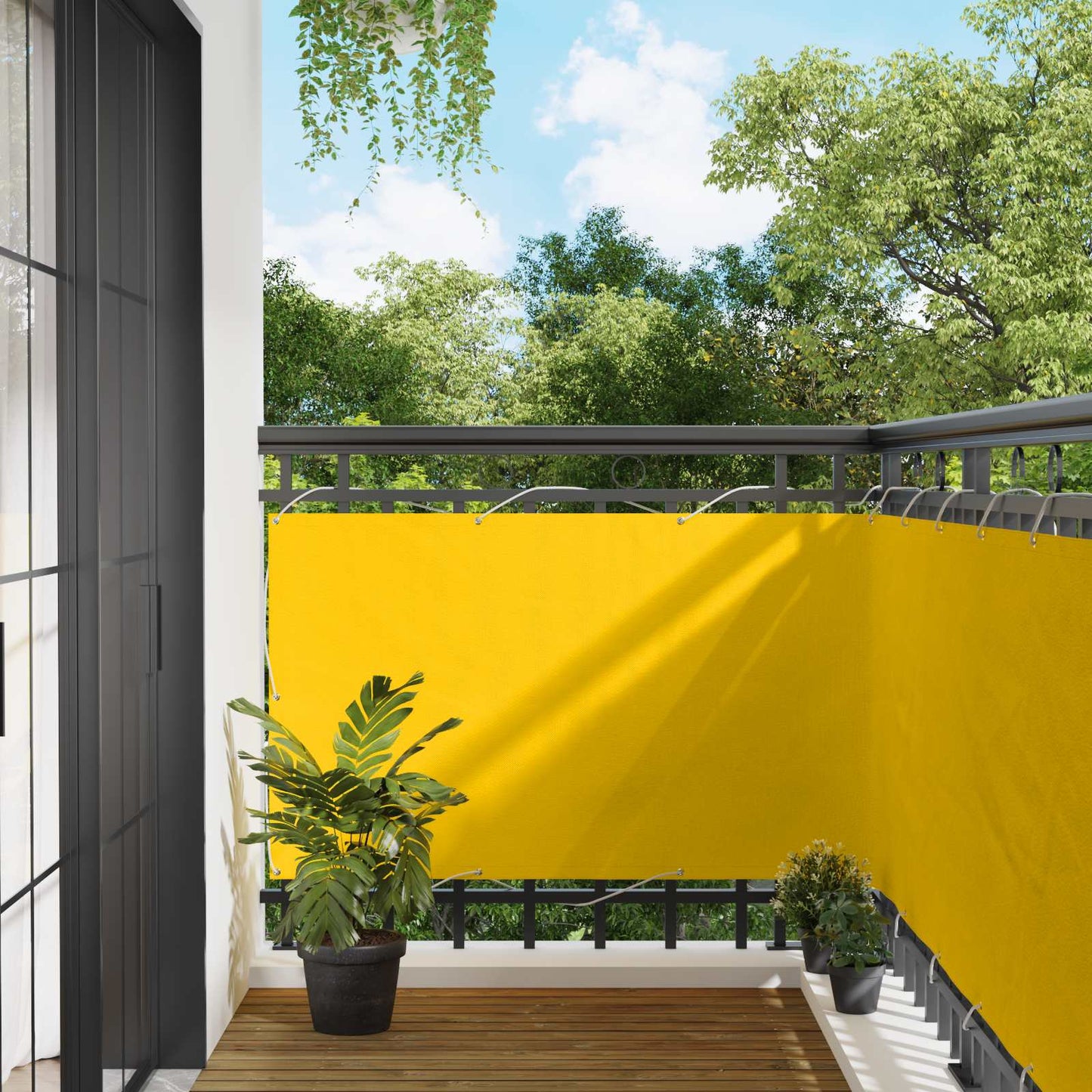 Balkong Skjerm Gul 100 x 700 cm Oxford Stoff