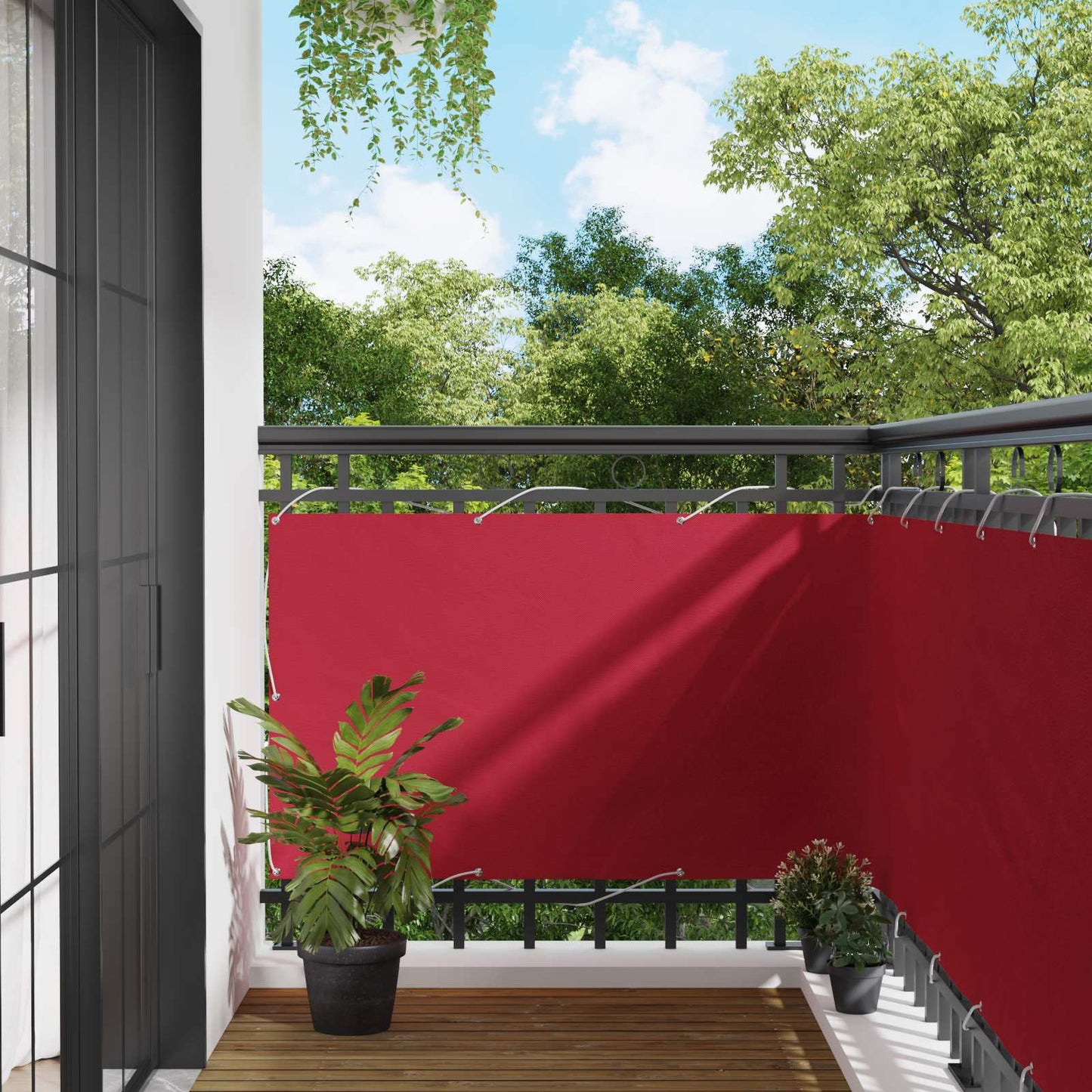 Balkong Skjerm Rød 100 x 1000 cm Oxford Stoff