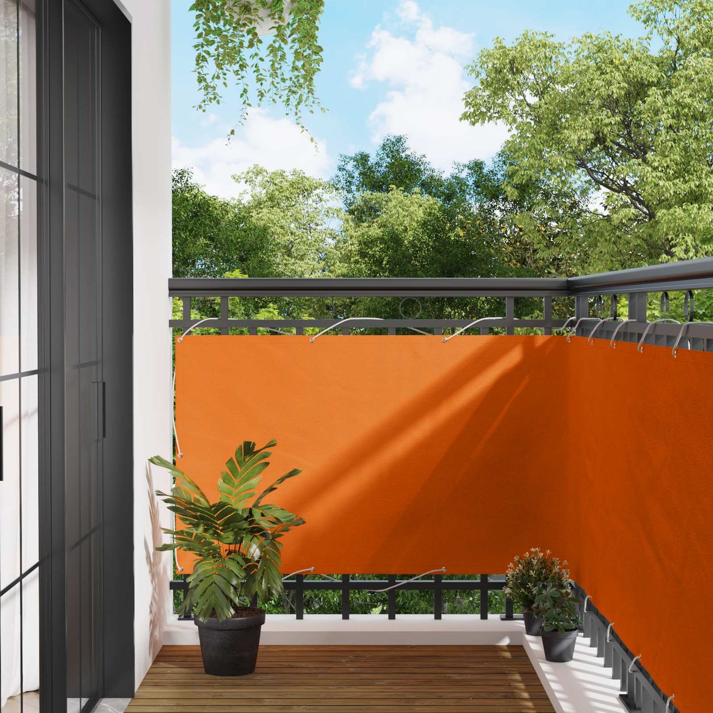 Balkong Skjerm Oransje 100 x 700 cm Oxford Stoff vidaXL