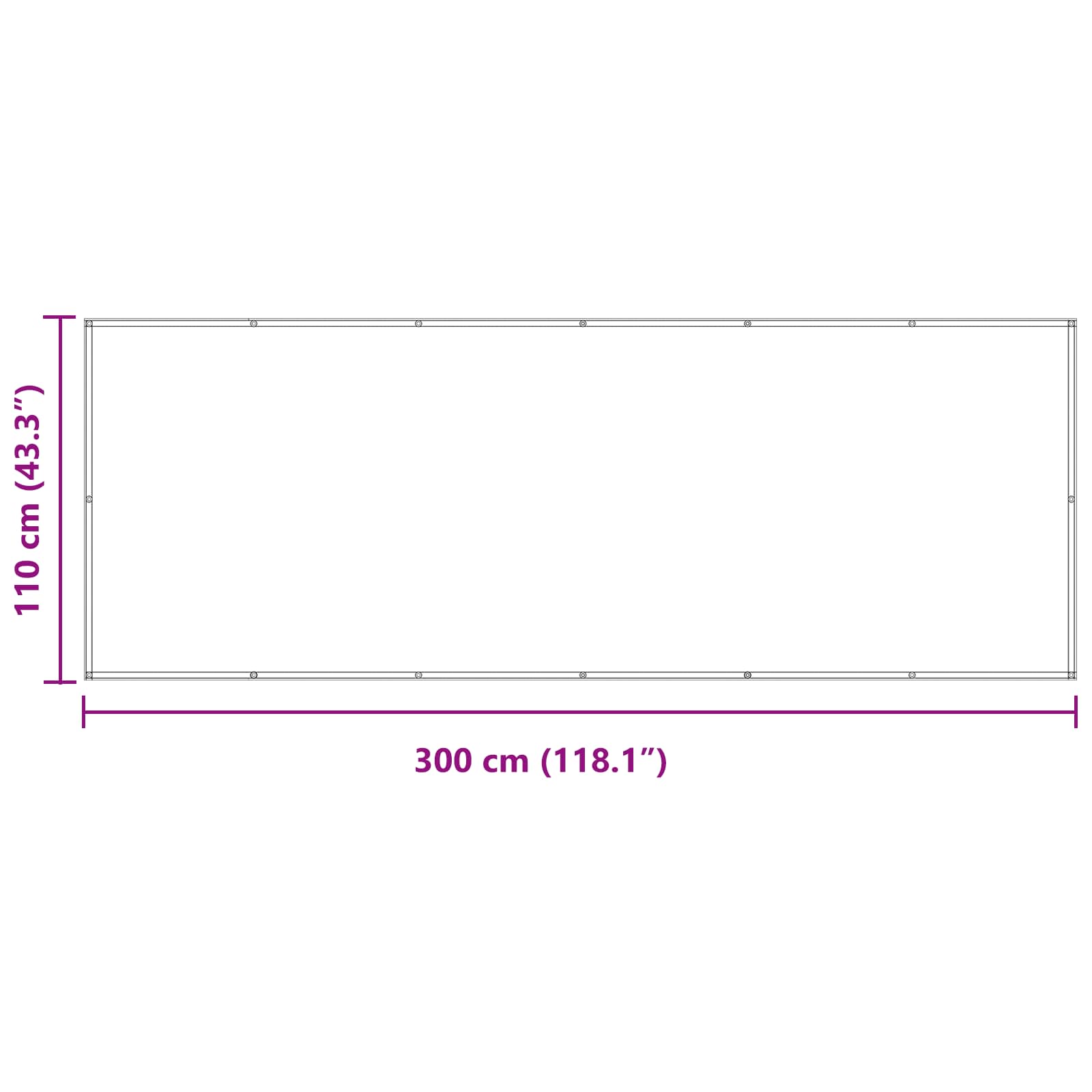 Balkong Skjerm Oransje 110 x 300 cm Oxford Stoff vidaXL