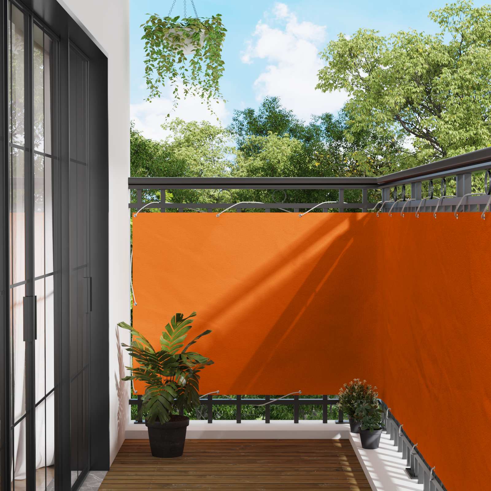 Balkong Skjerm Oransje 110 x 600 cm Oxford Stoff vidaXL