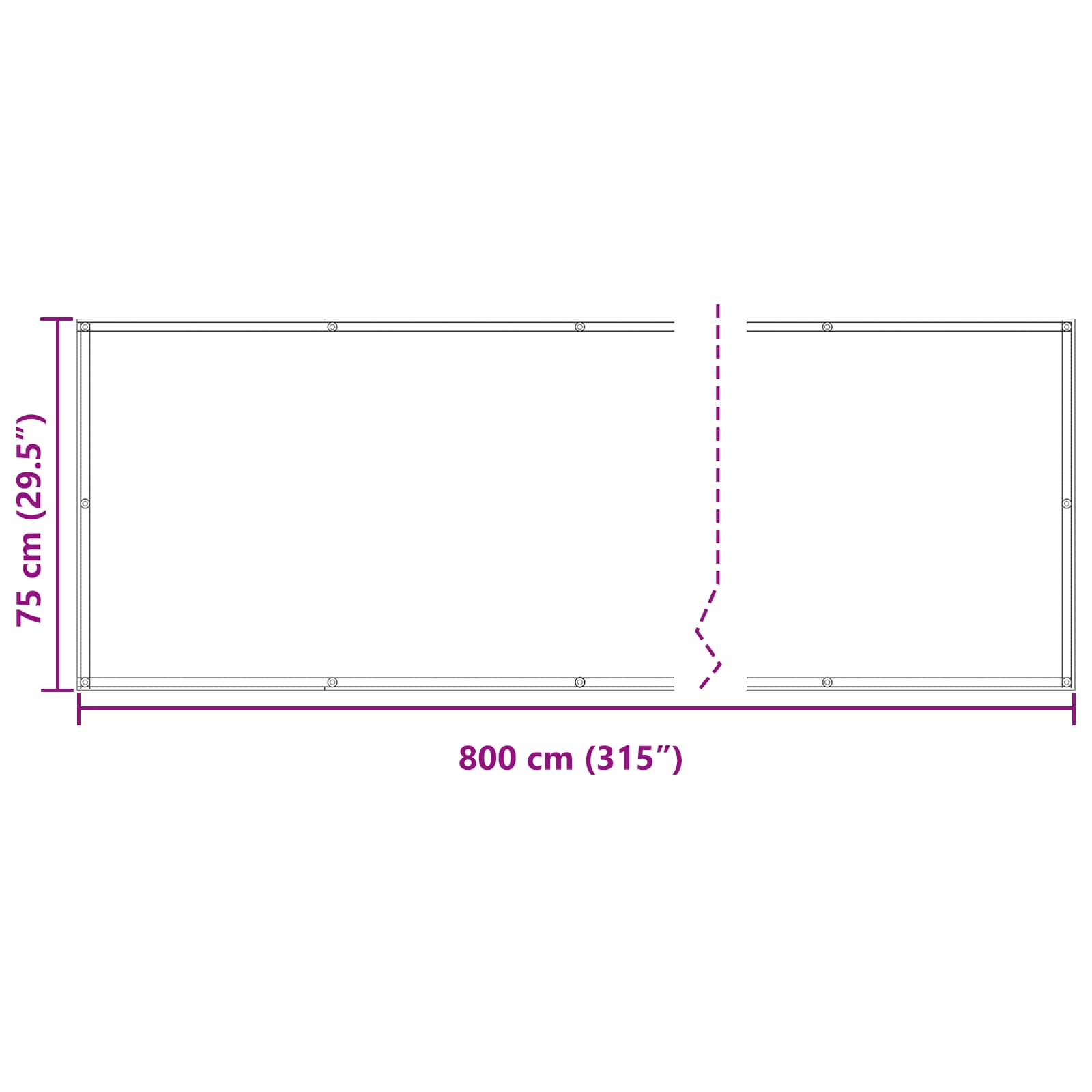 Balkong Skjerm Burgunder 75 x 800 cm PU-belagt oxford alu vidaXL