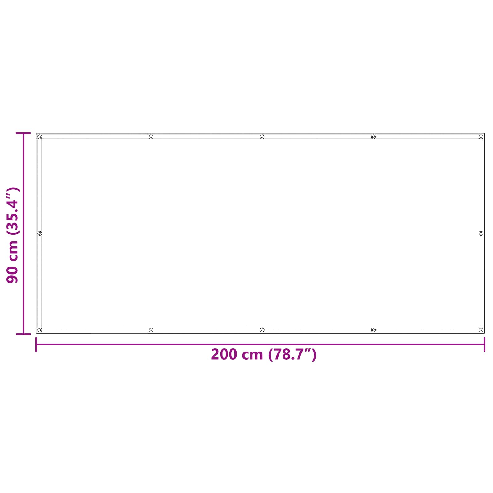 Balkong Skjerm Burgunder 90 x 200 cm Oxford Stoff vidaXL