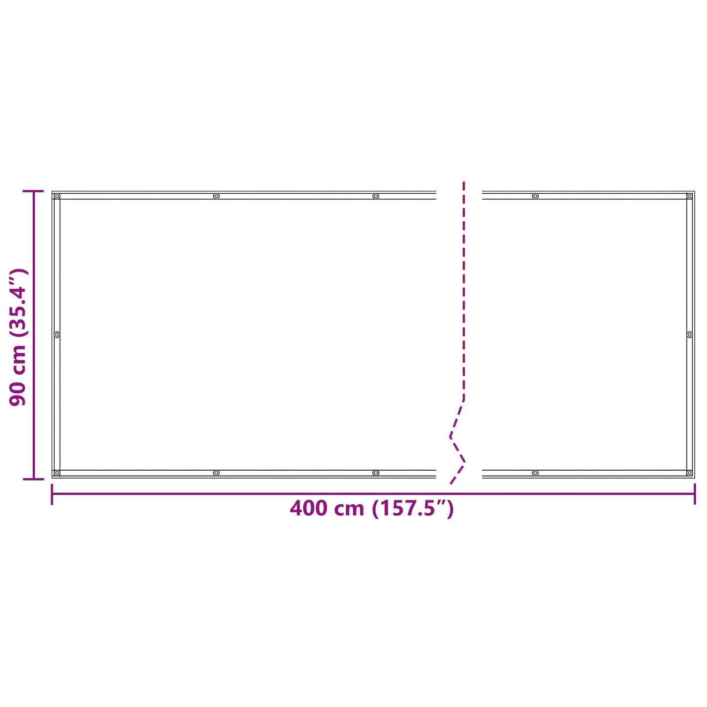 Balkong Skjerm Burgunder 90 x 400 cm PU-belagt oxford alu vidaXL