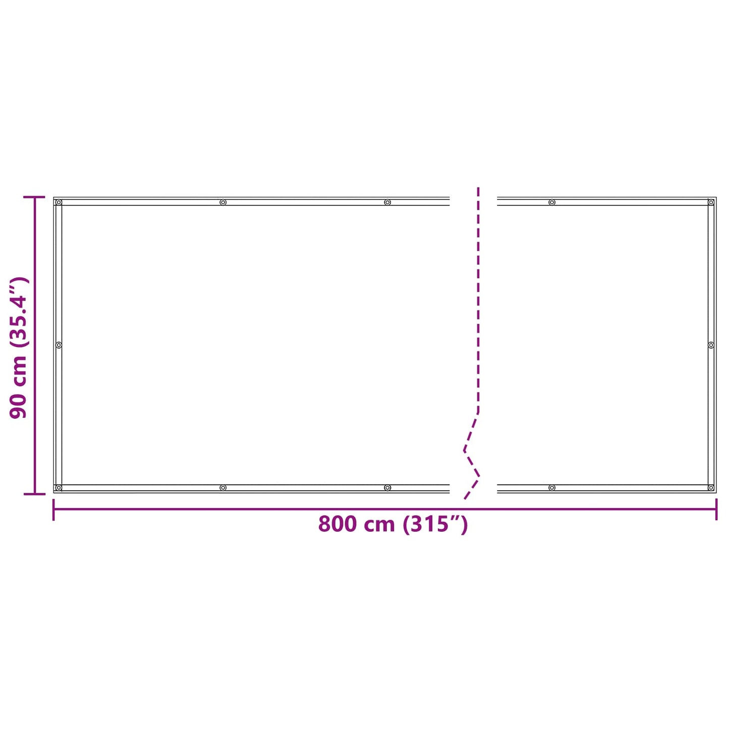 Balkong Skjerm Burgunder 90 x 800 cm PU-belagt oxford alu vidaXL