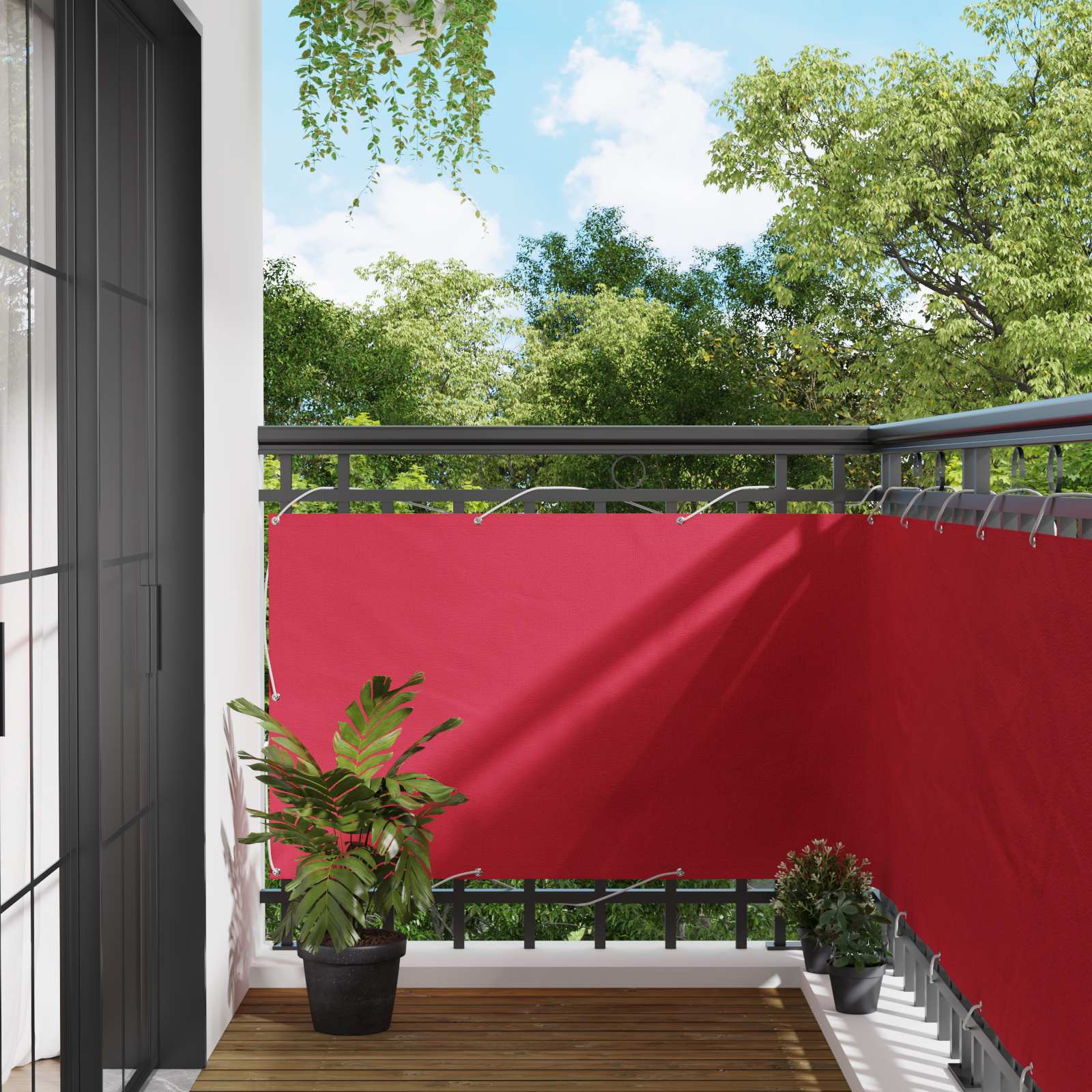 Balkong Skjerm Burgunder 100 x 500 cm Oxford Stoff vidaXL