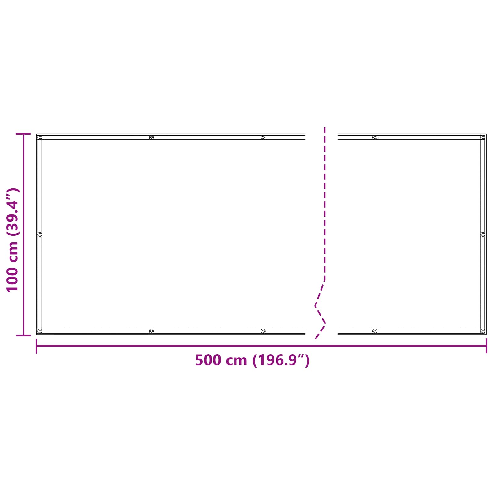 Balkong Skjerm Burgunder 100 x 500 cm Oxford Stoff vidaXL