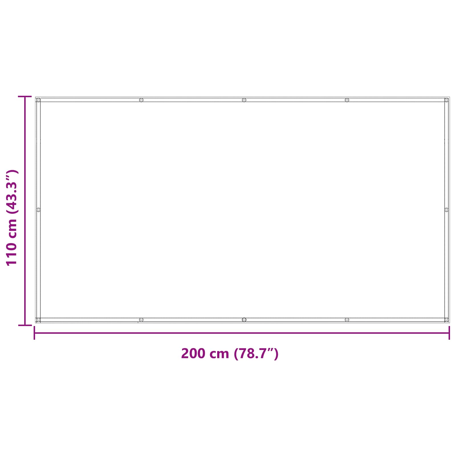 Balkong Skjerm Burgunder 110 x 200 cm Oxford Stoff vidaXL