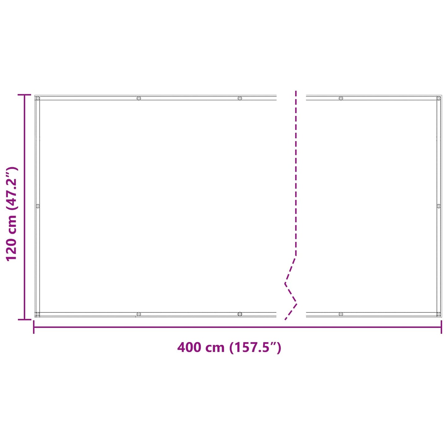 Balkong Skjerm Burgunder 120 x 400 cm PU-belagt oxford alu vidaXL