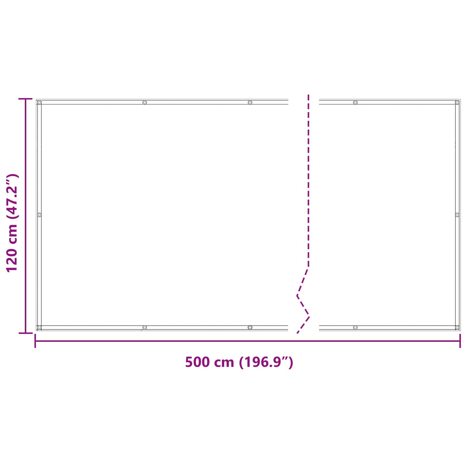 Balkong Skjerm Burgunder 120 x 500 cm PU-belagt oxford alu vidaXL