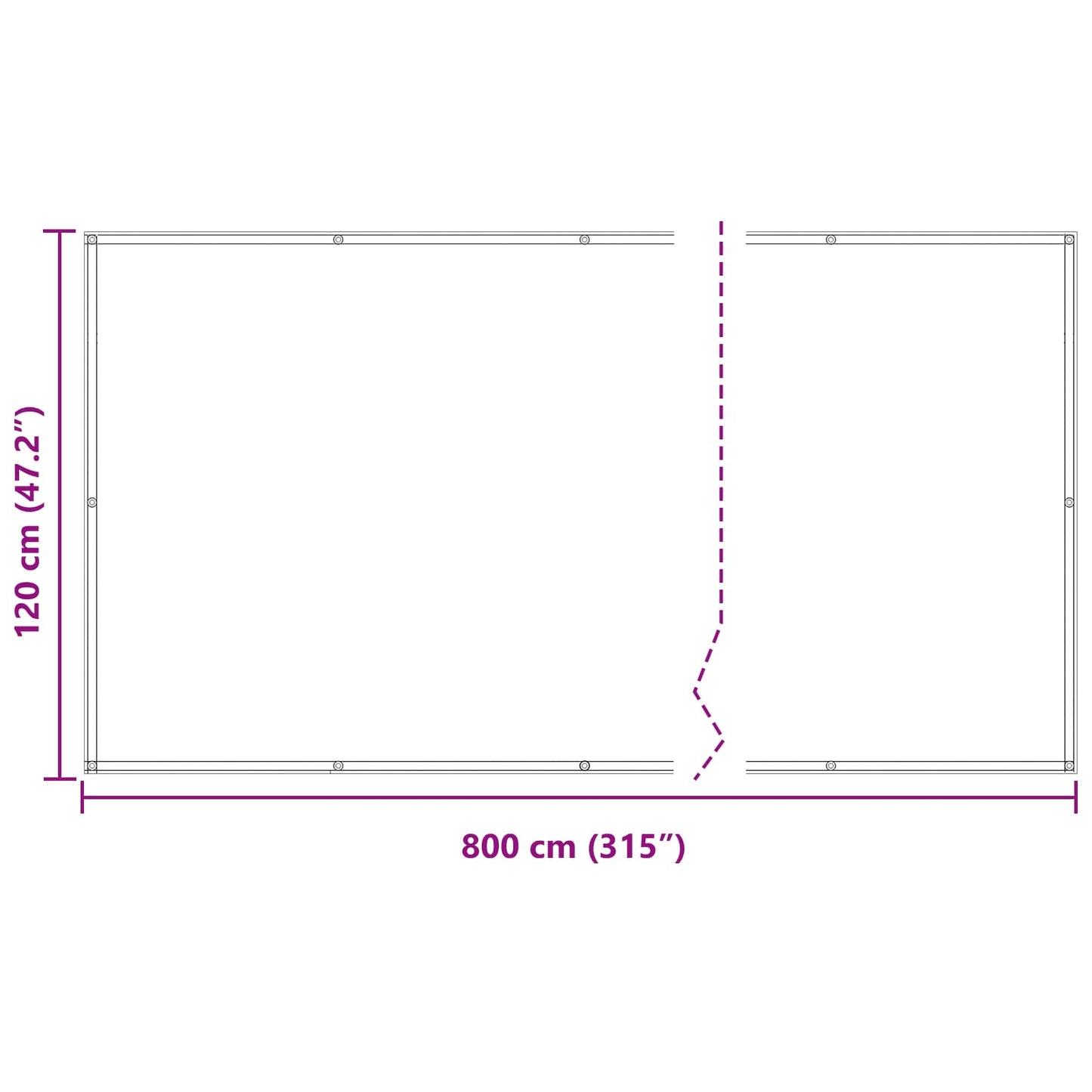 Balkong Skjerm Burgunder 120 x 800 cm PU-belagt oxford alu vidaXL