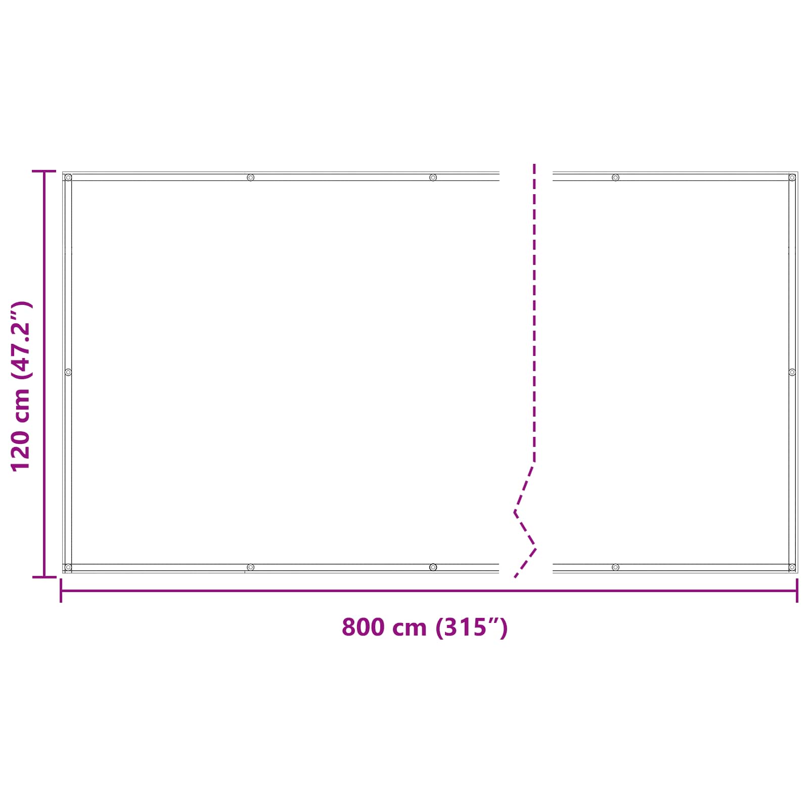 Balkong Skjerm Burgunder 120 x 800 cm PU-belagt oxford alu vidaXL