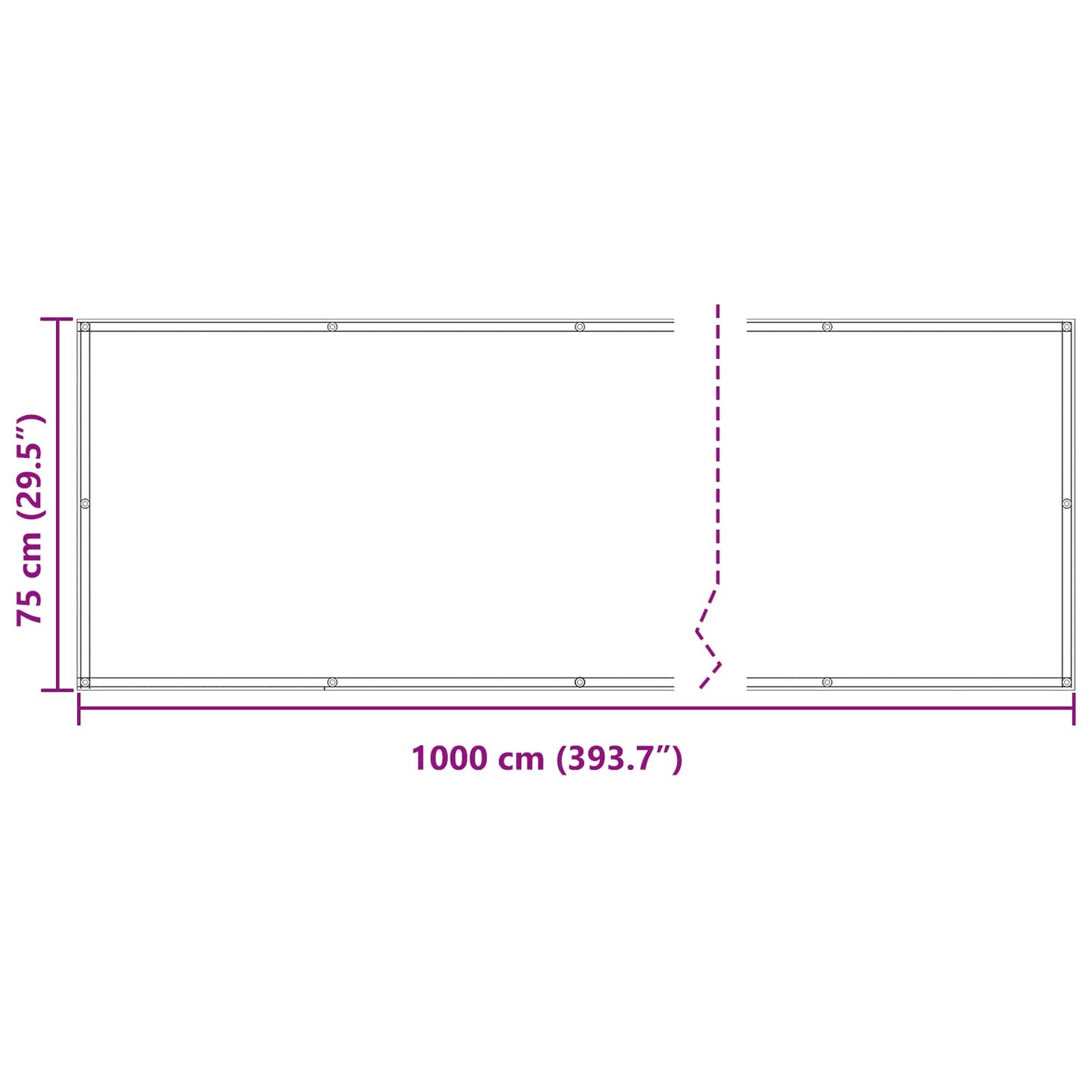 Balkong Skjerm Lys Grå og Hvit 75 x 1000 cm