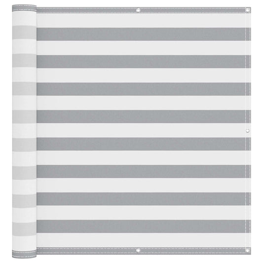 Balkong Skjerm Lys Grå og Hvit 110 x 1000 cm Oxford Stoff